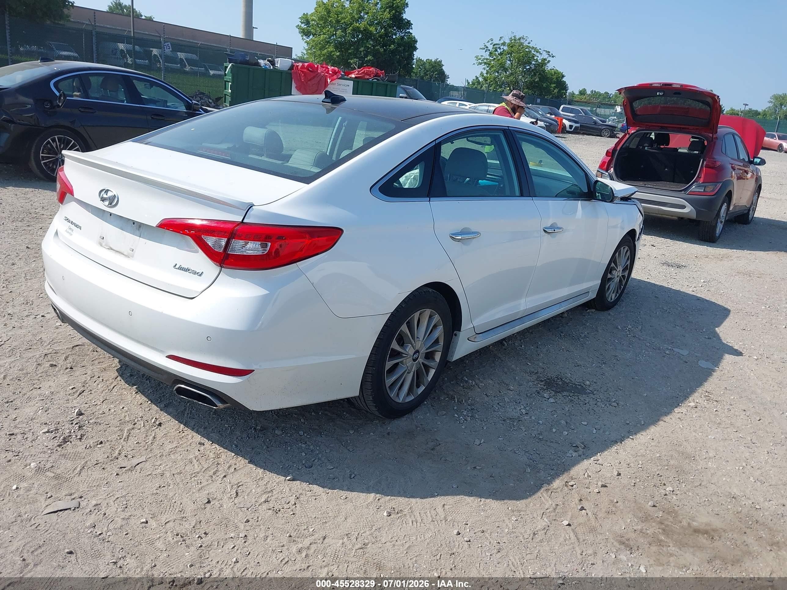 2015 Hyundai Sonata Limited Белый vin: 5NPE34AFXFH020629