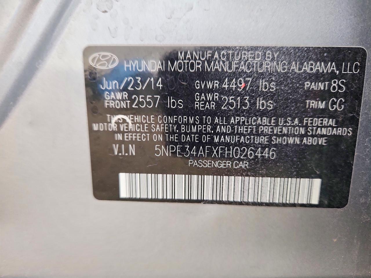 2015 Hyundai Sonata Limited Silver vin: 5NPE34AFXFH026446