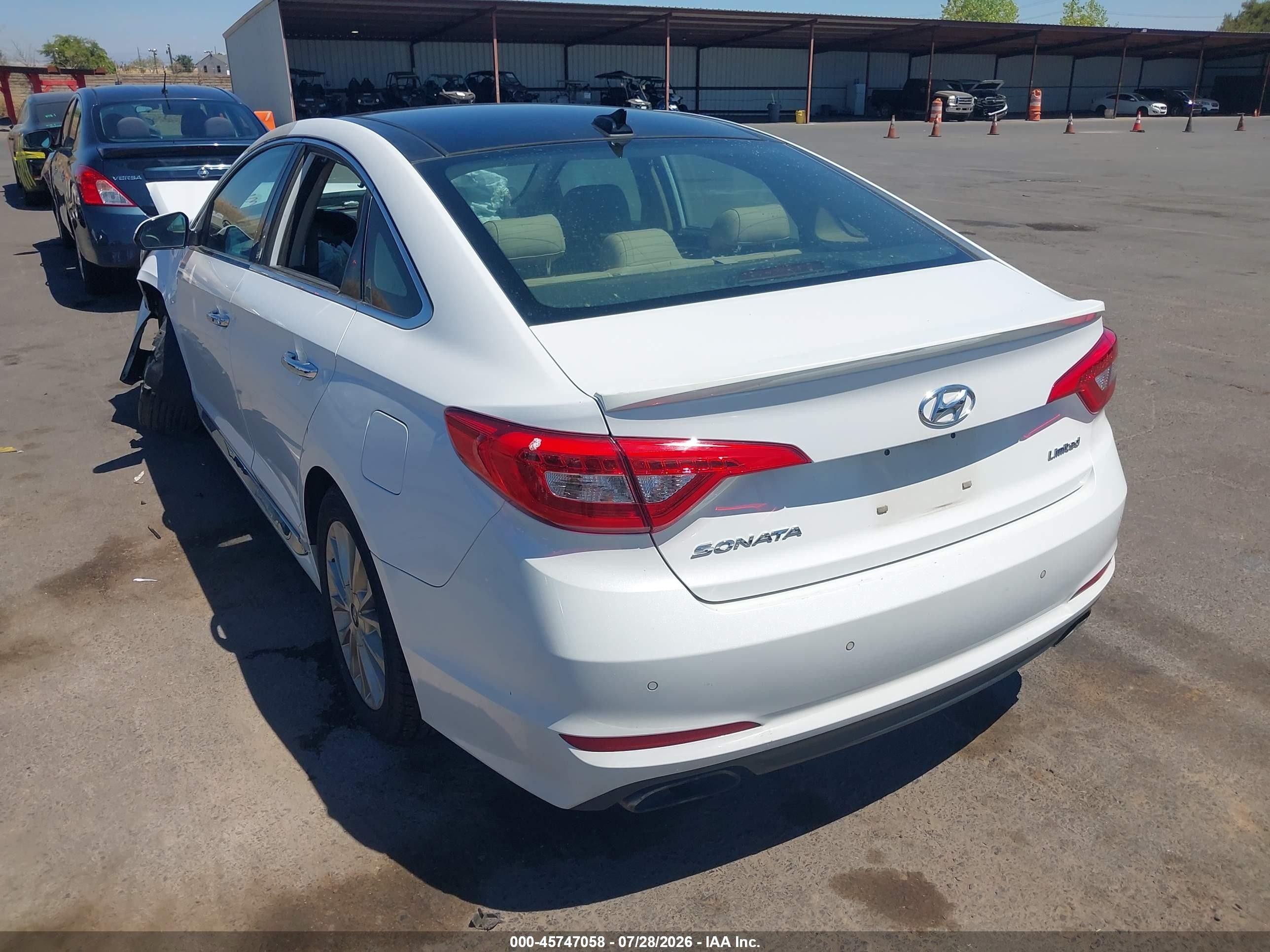 2015 Hyundai Sonata Limited White vin: 5NPE34AFXFH038693