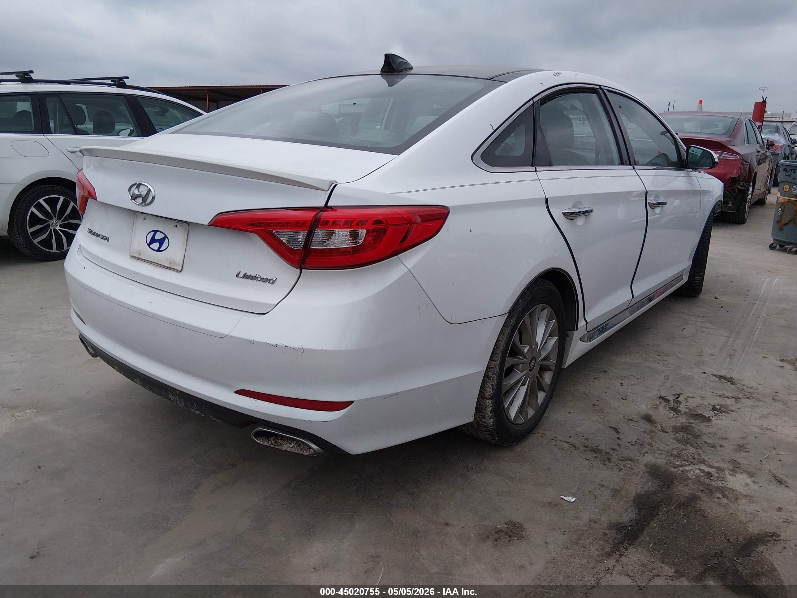 2015 Hyundai Sonata Limited White vin: 5NPE34AFXFH044400