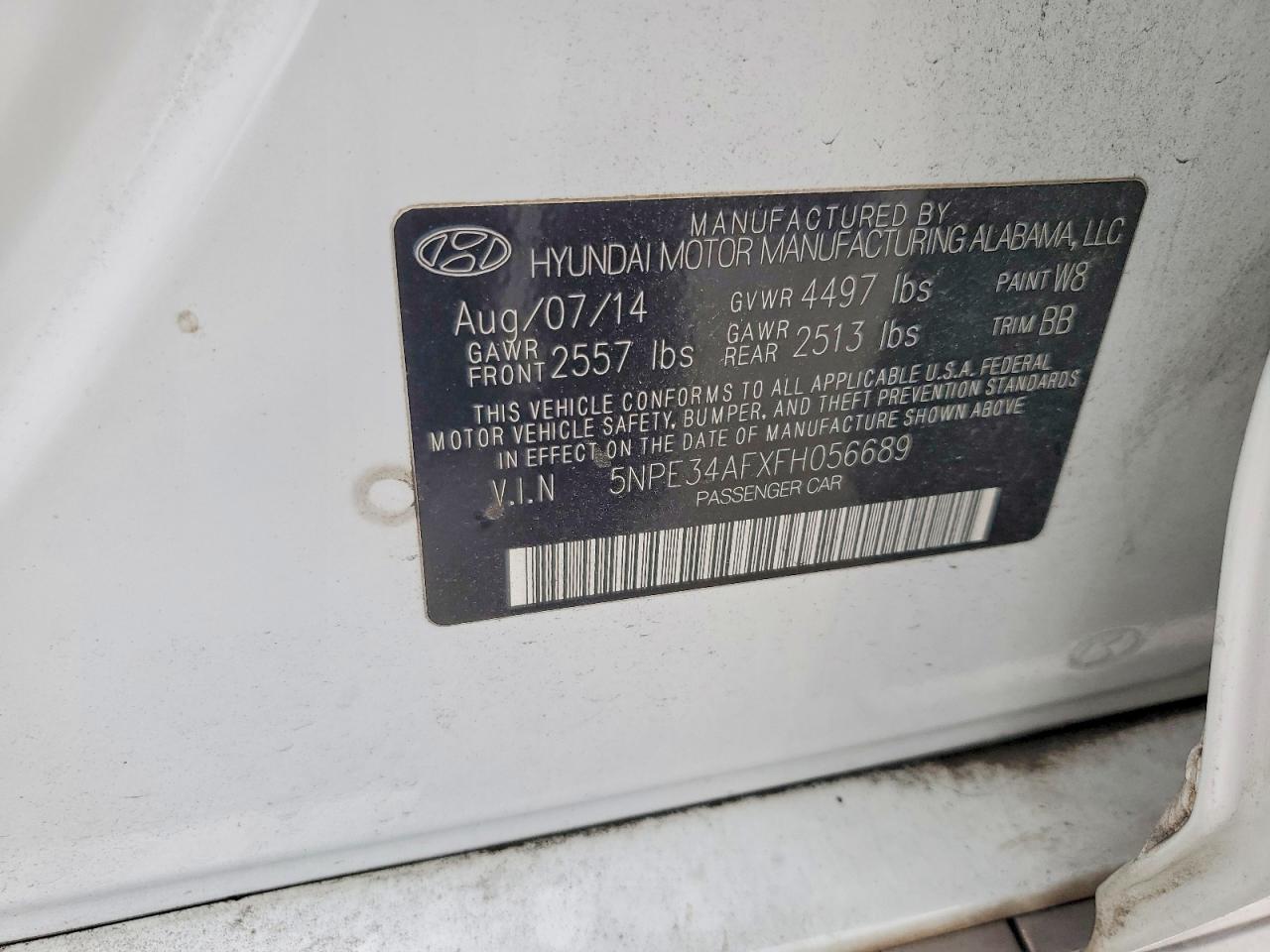 2015 Hyundai Sonata Sport White vin: 5NPE34AFXFH056689