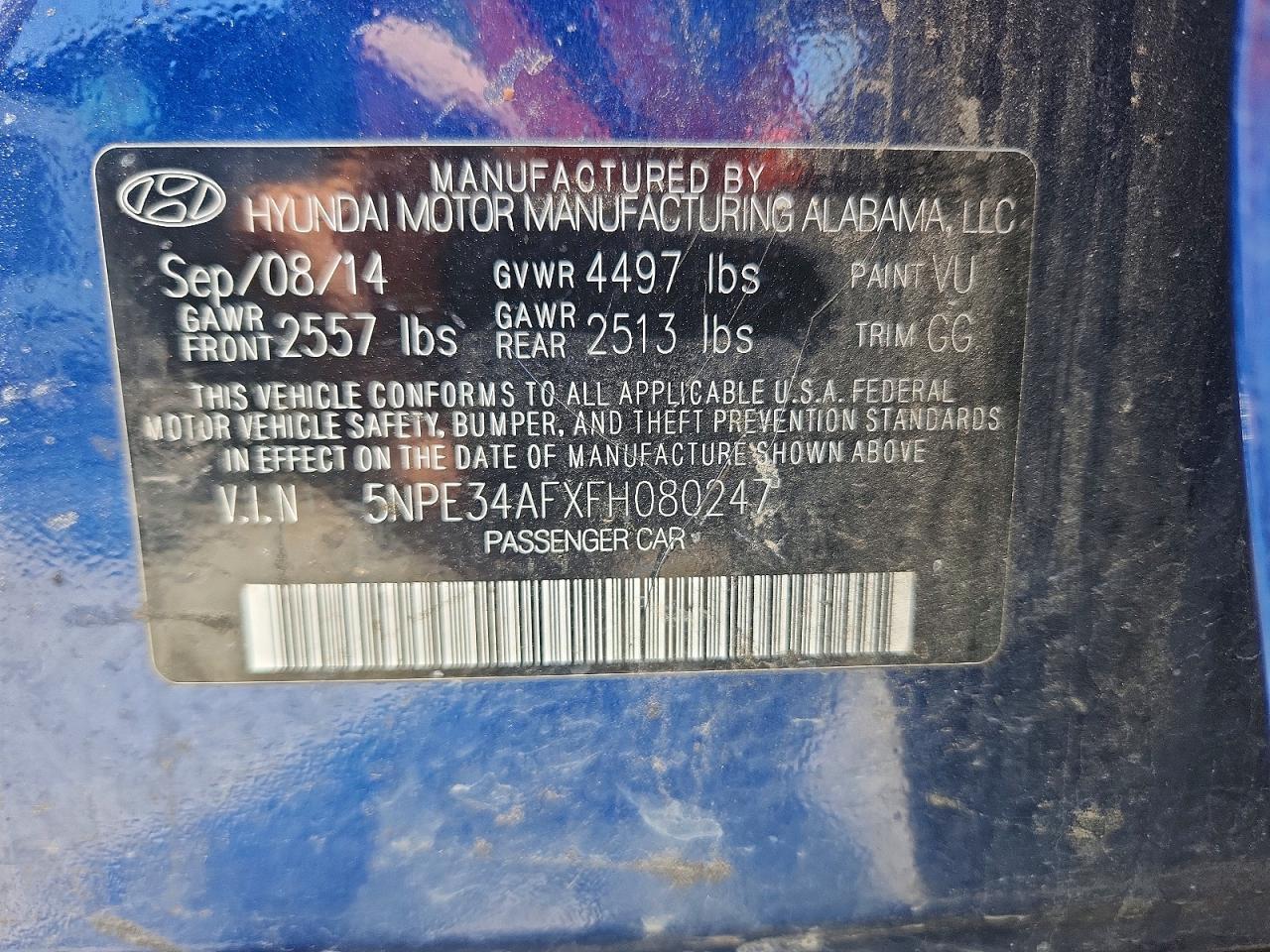 2015 Hyundai Sonata Sport Синий vin: 5NPE34AFXFH080247
