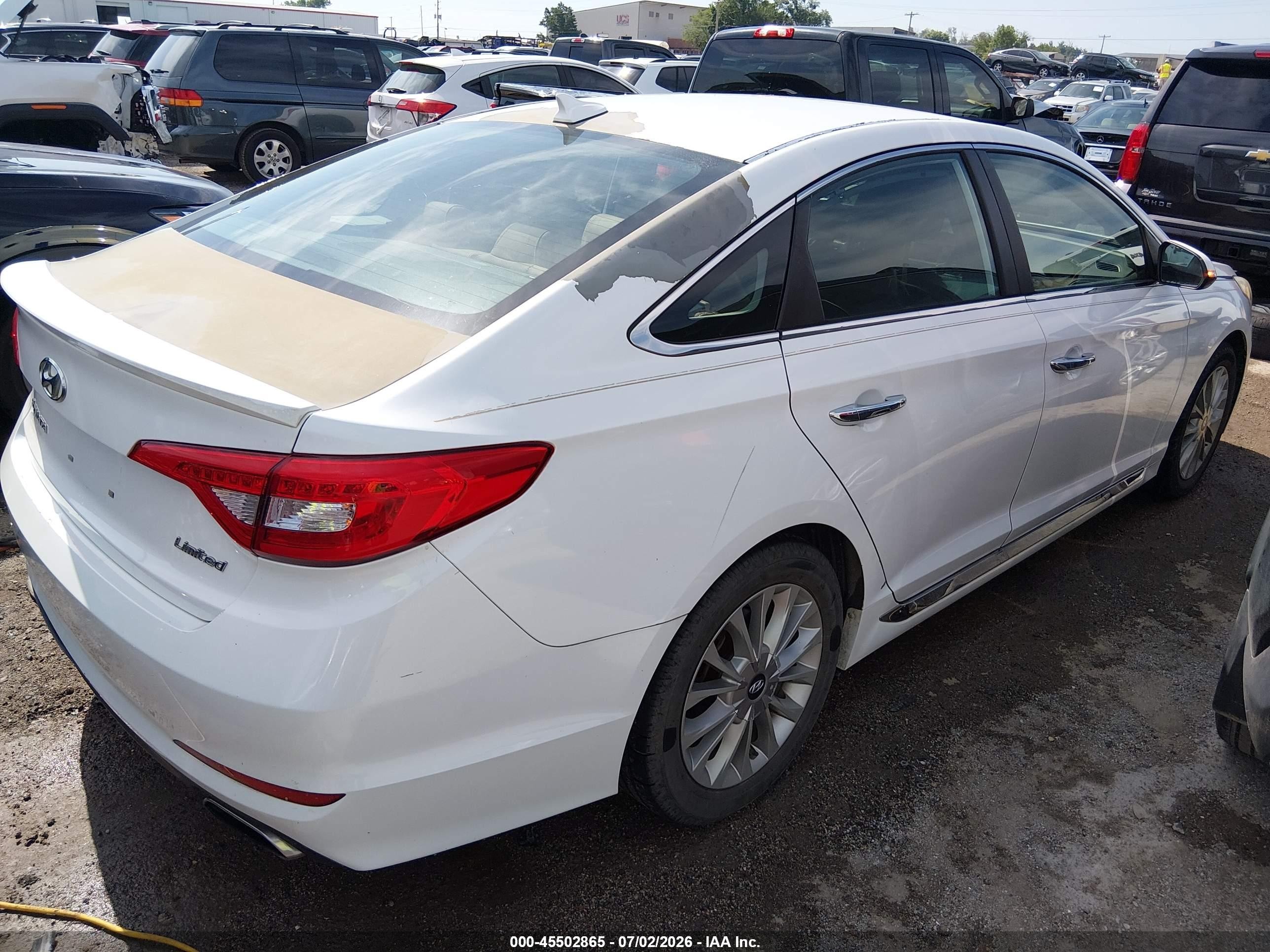 2015 Hyundai Sonata Limited Белый vin: 5NPE34AFXFH088784