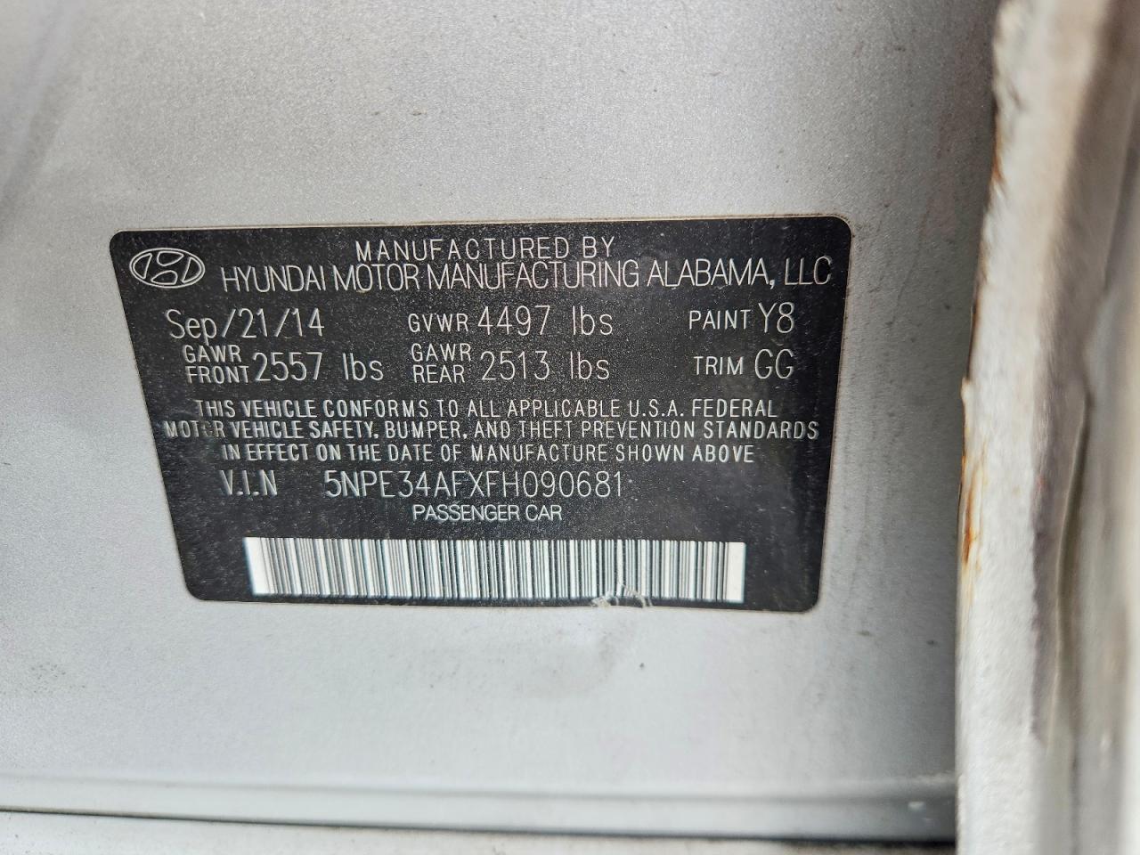 2015 Hyundai Sonata Limited Silver vin: 5NPE34AFXFH090681