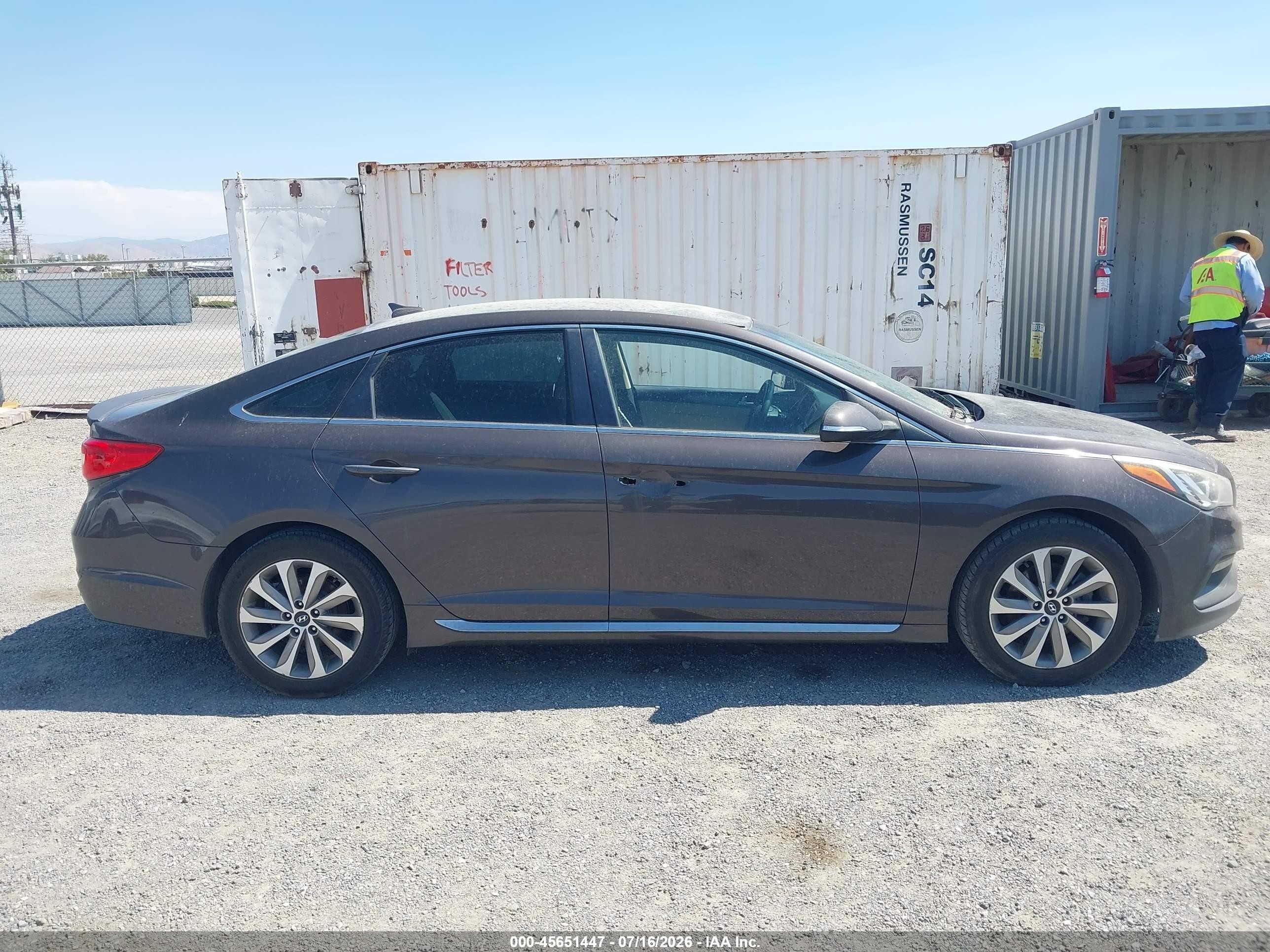 2015 Hyundai Sonata Sport Gray vin: 5NPE34AFXFH102621