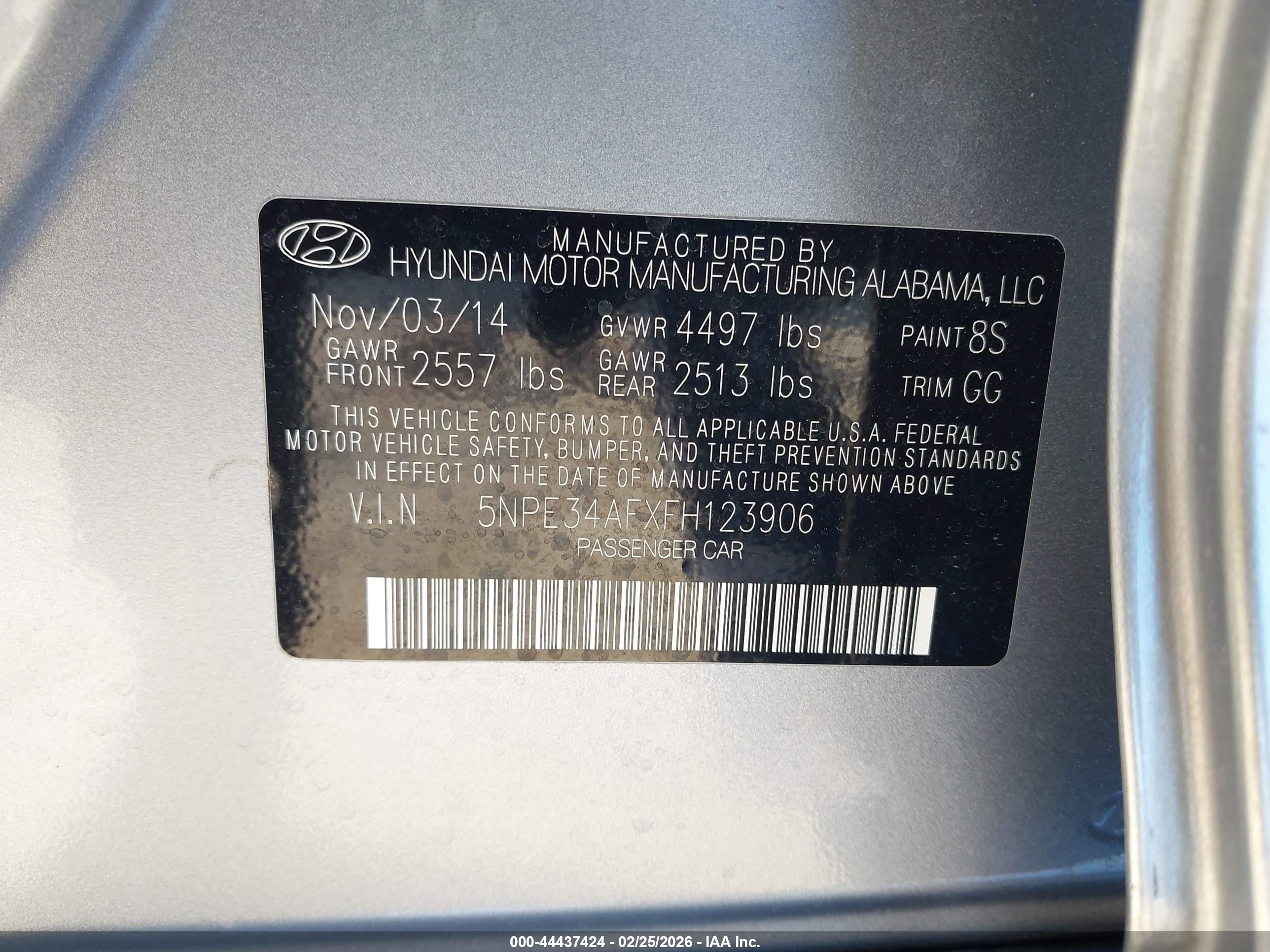 2015 Hyundai Sonata Sport Silver vin: 5NPE34AFXFH123906