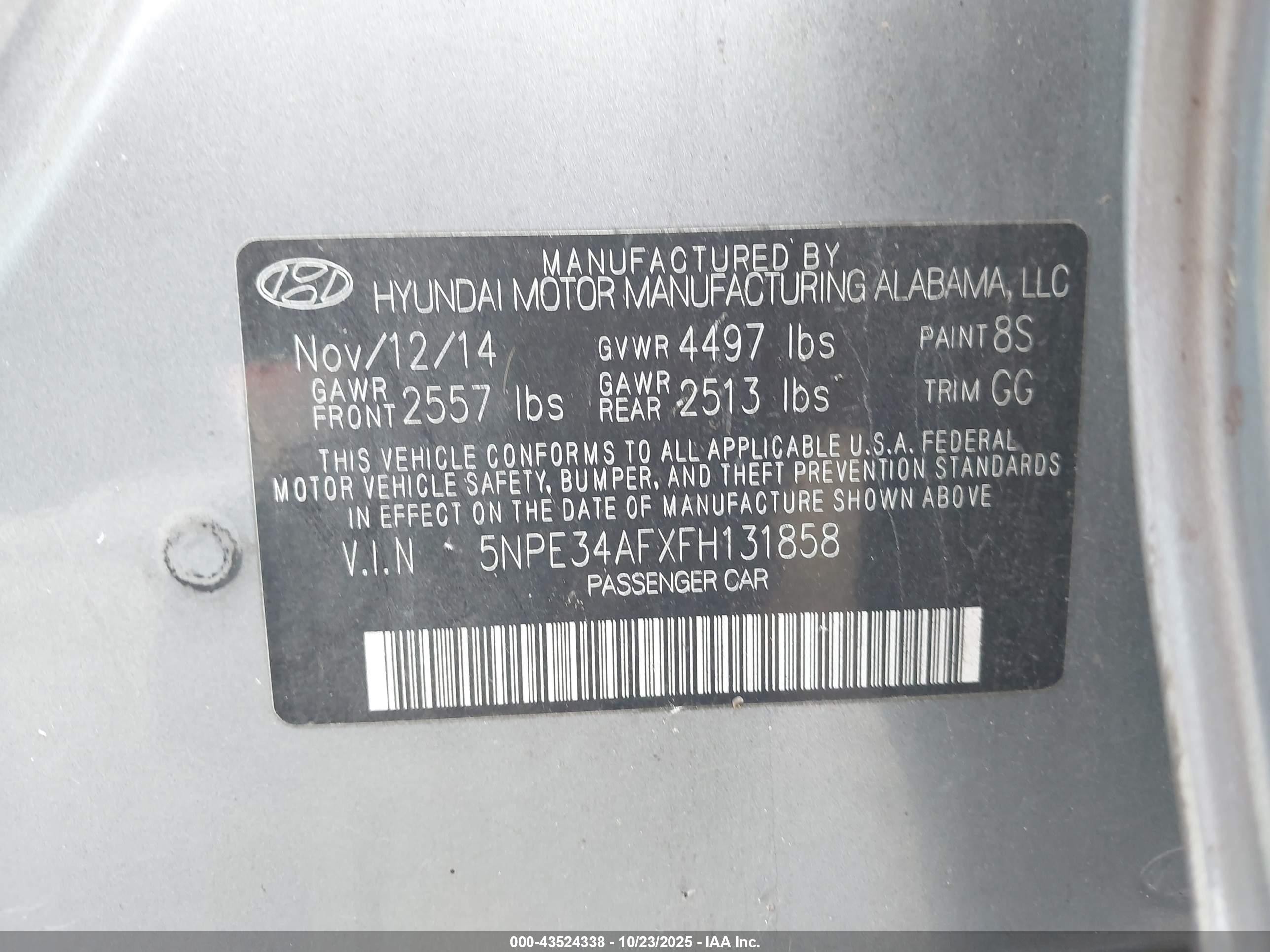 2015 Hyundai Sonata Sport/limited Silver vin: 5NPE34AFXFH131858