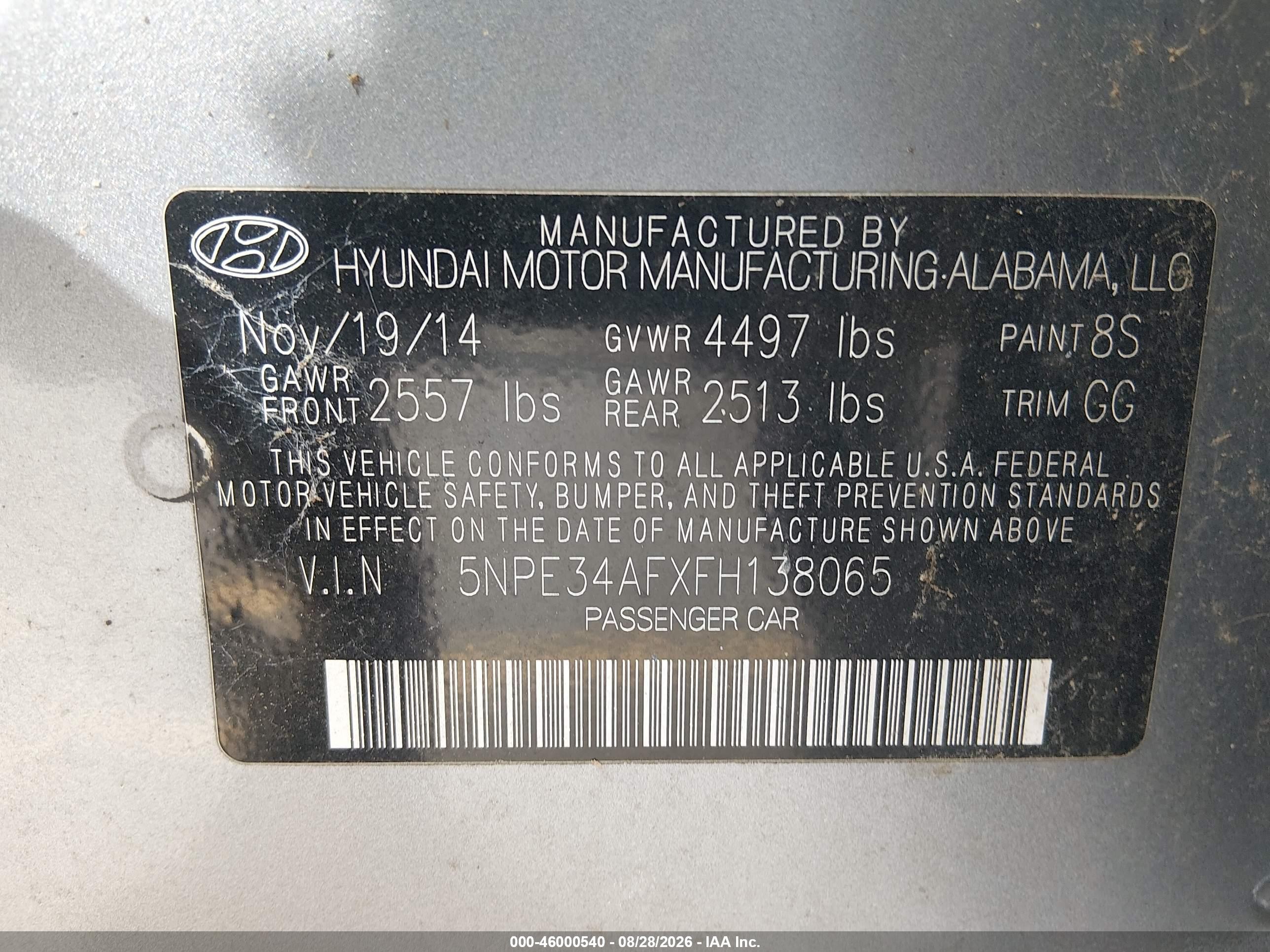 2015 Hyundai Sonata Sport Silver vin: 5NPE34AFXFH138065