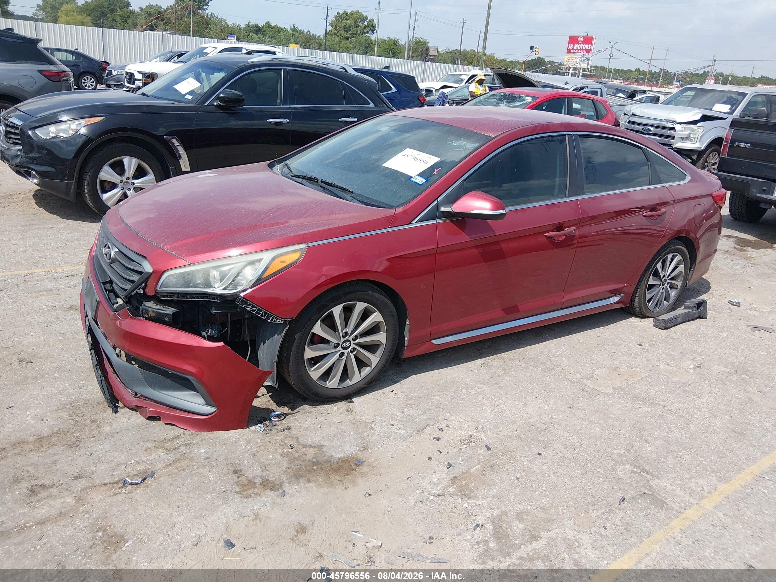 2015 Hyundai Sonata Sport Red vin: 5NPE34AFXFH180610