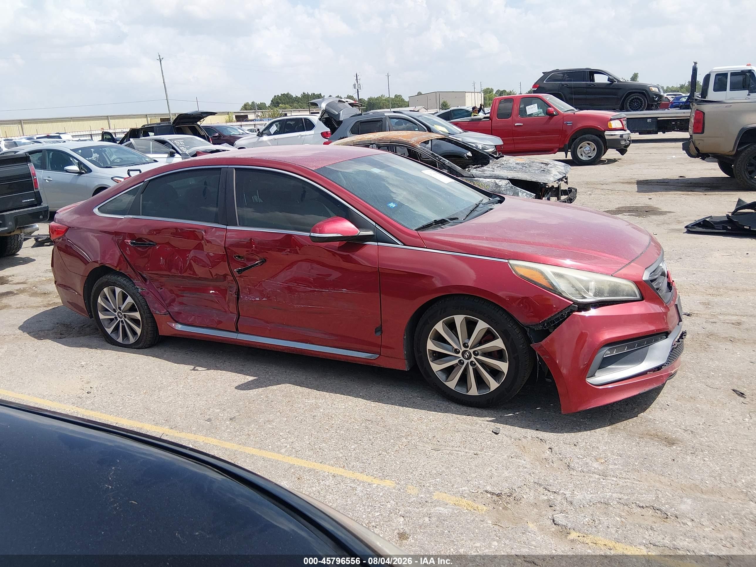2015 Hyundai Sonata Sport Red vin: 5NPE34AFXFH180610