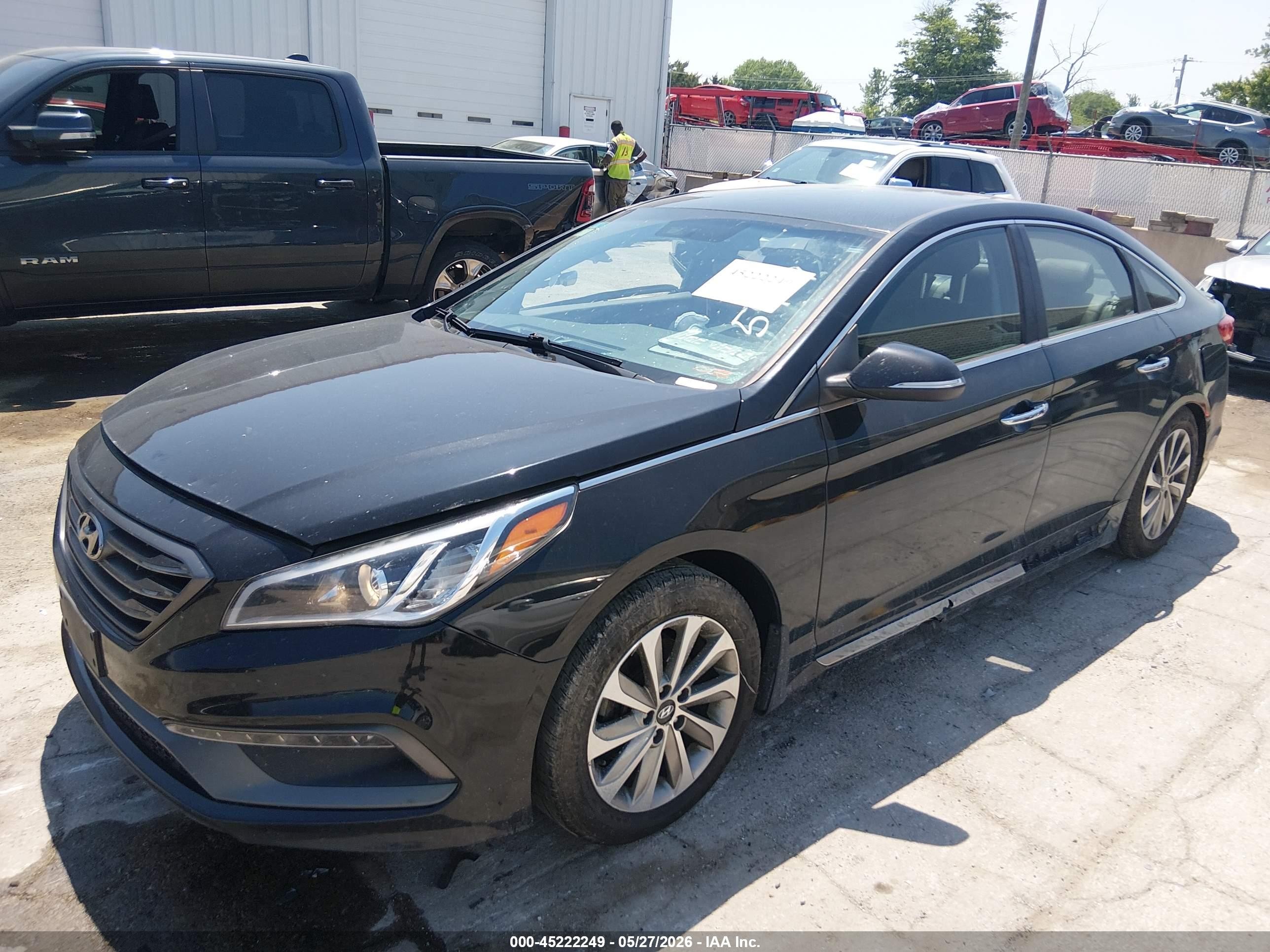 2015 Hyundai Sonata Sport Черный vin: 5NPE34AFXFH211371