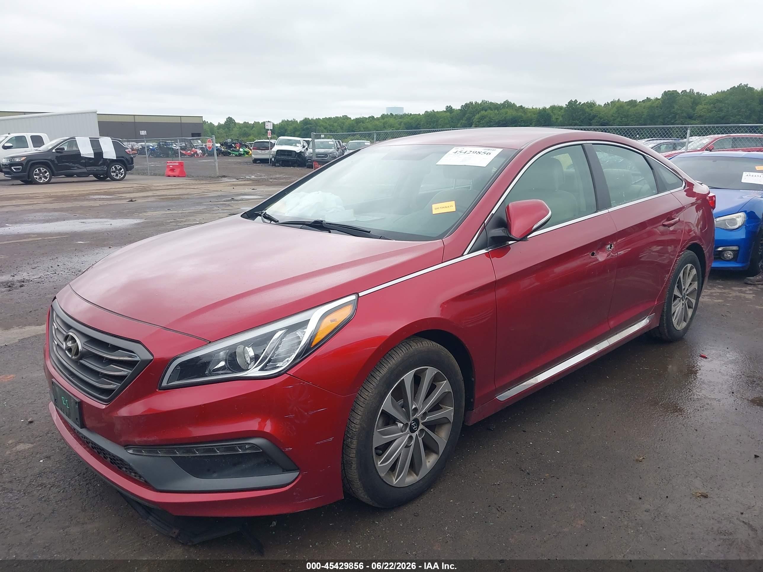 2015 Hyundai Sonata Sport Red vin: 5NPE34AFXFH237680