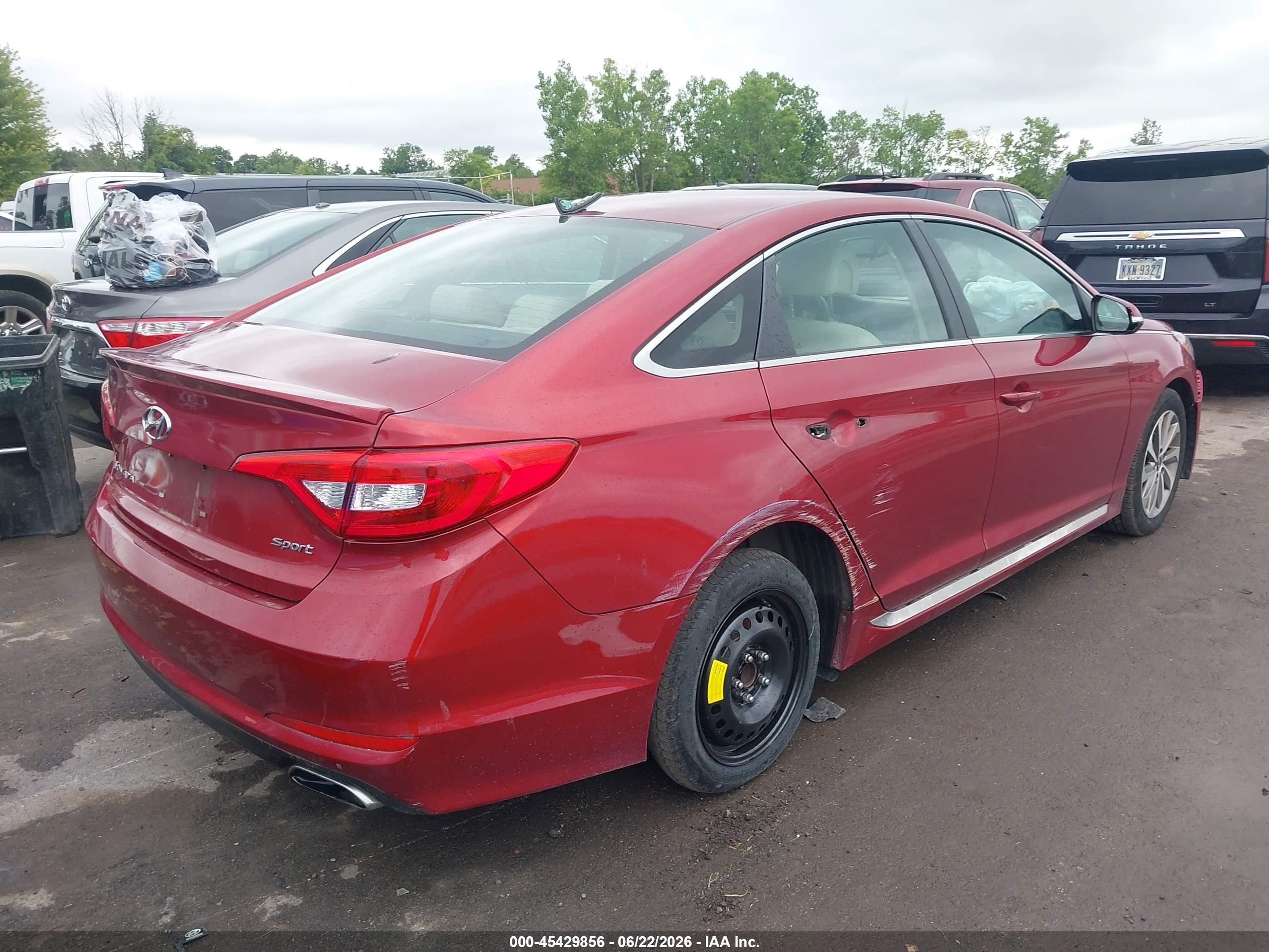 2015 Hyundai Sonata Sport Red vin: 5NPE34AFXFH237680