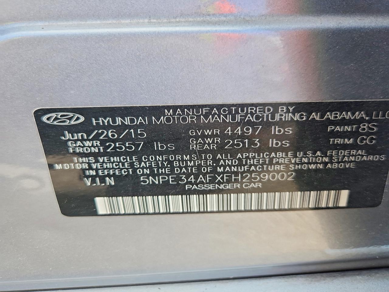 2015 Hyundai Sonata Sport Silver vin: 5NPE34AFXFH259002