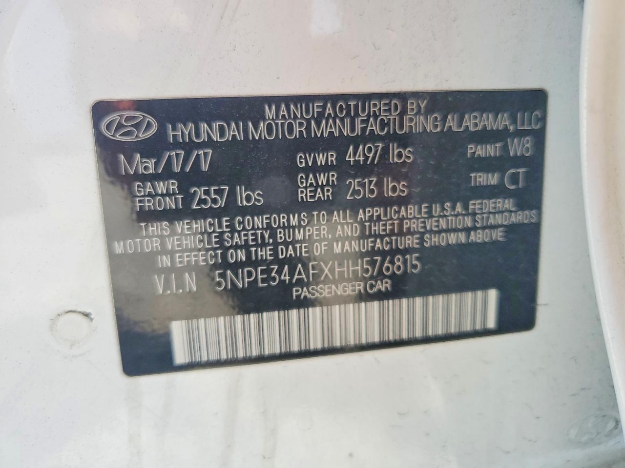 2017 Hyundai Sonata Sport White vin: 5NPE34AFXHH576815