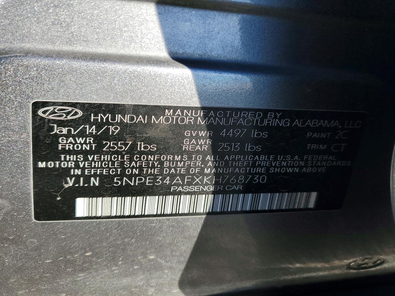 2019 Hyundai Sonata Limited Gray vin: 5NPE34AFXKH768730