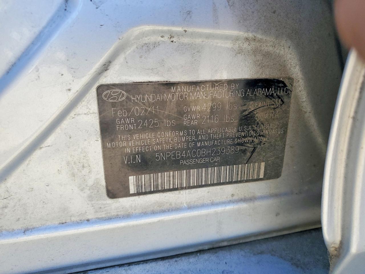 2011 Hyundai Sonata Gls Серебряный vin: 5NPEB4AC0BH239389
