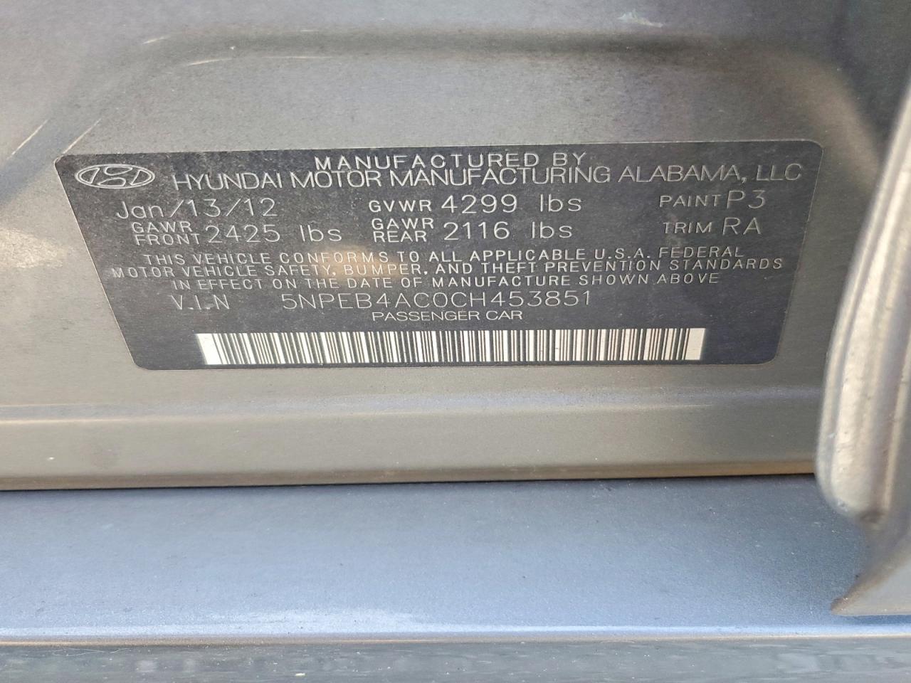 2012 Hyundai Sonata Gls Белый vin: 5NPEB4AC0CH453851