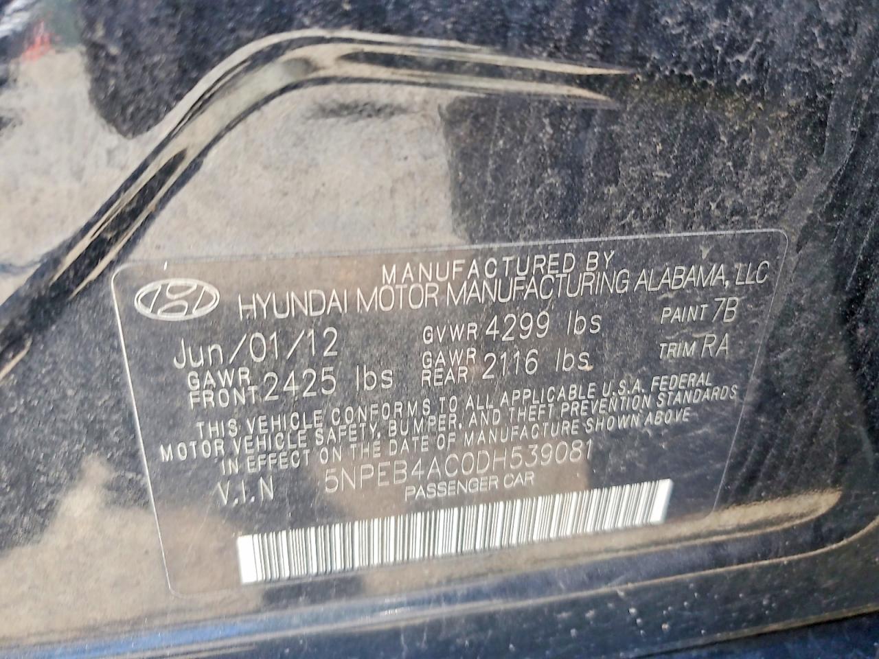 2013 Hyundai Sonata Gls Black vin: 5NPEB4AC0DH539081