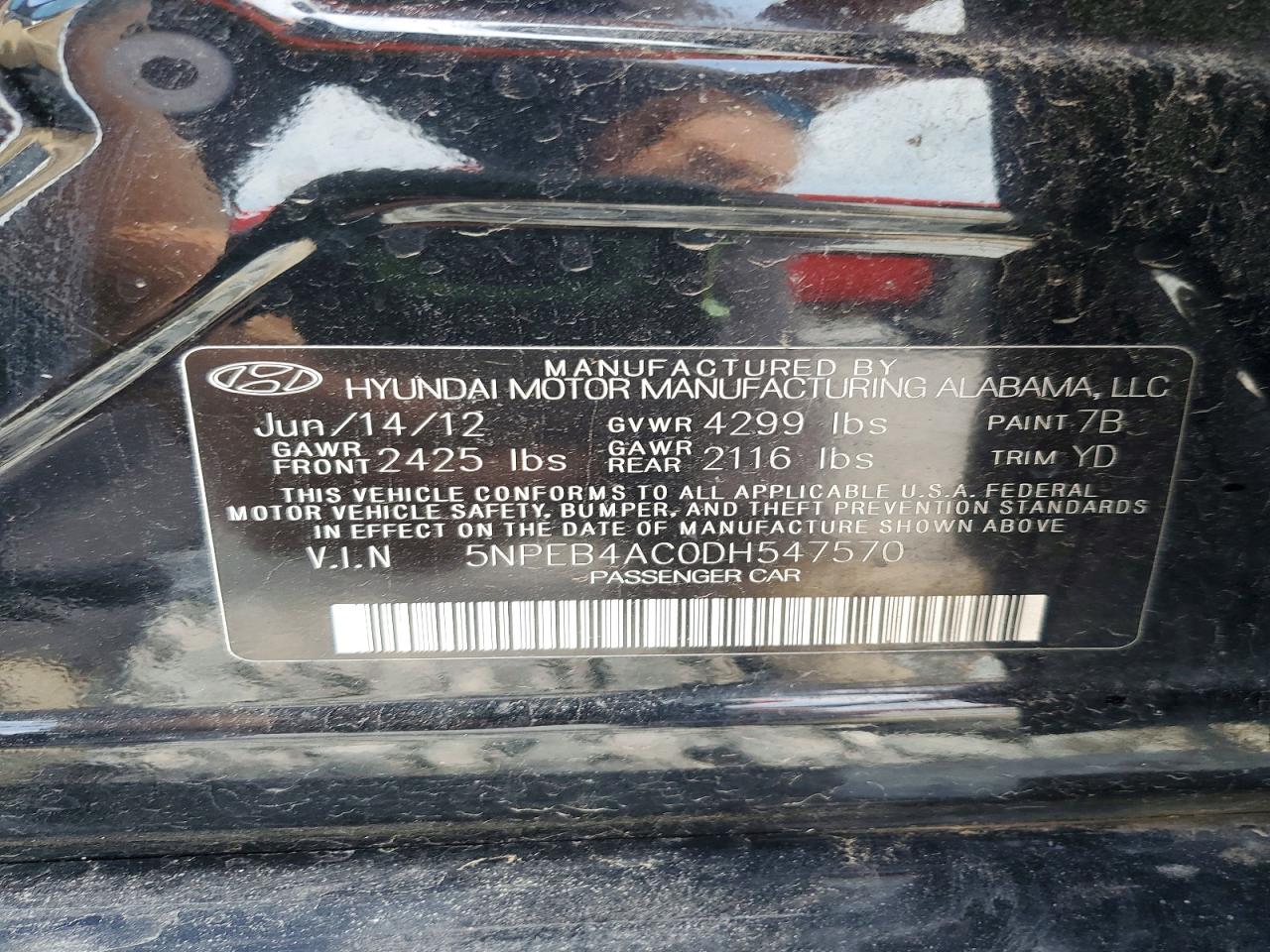 2013 Hyundai Sonata Gls Black vin: 5NPEB4AC0DH547570