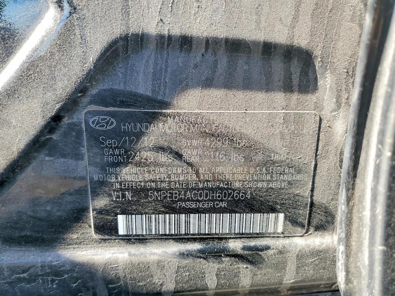 2013 Hyundai Sonata Gls Black vin: 5NPEB4AC0DH602664