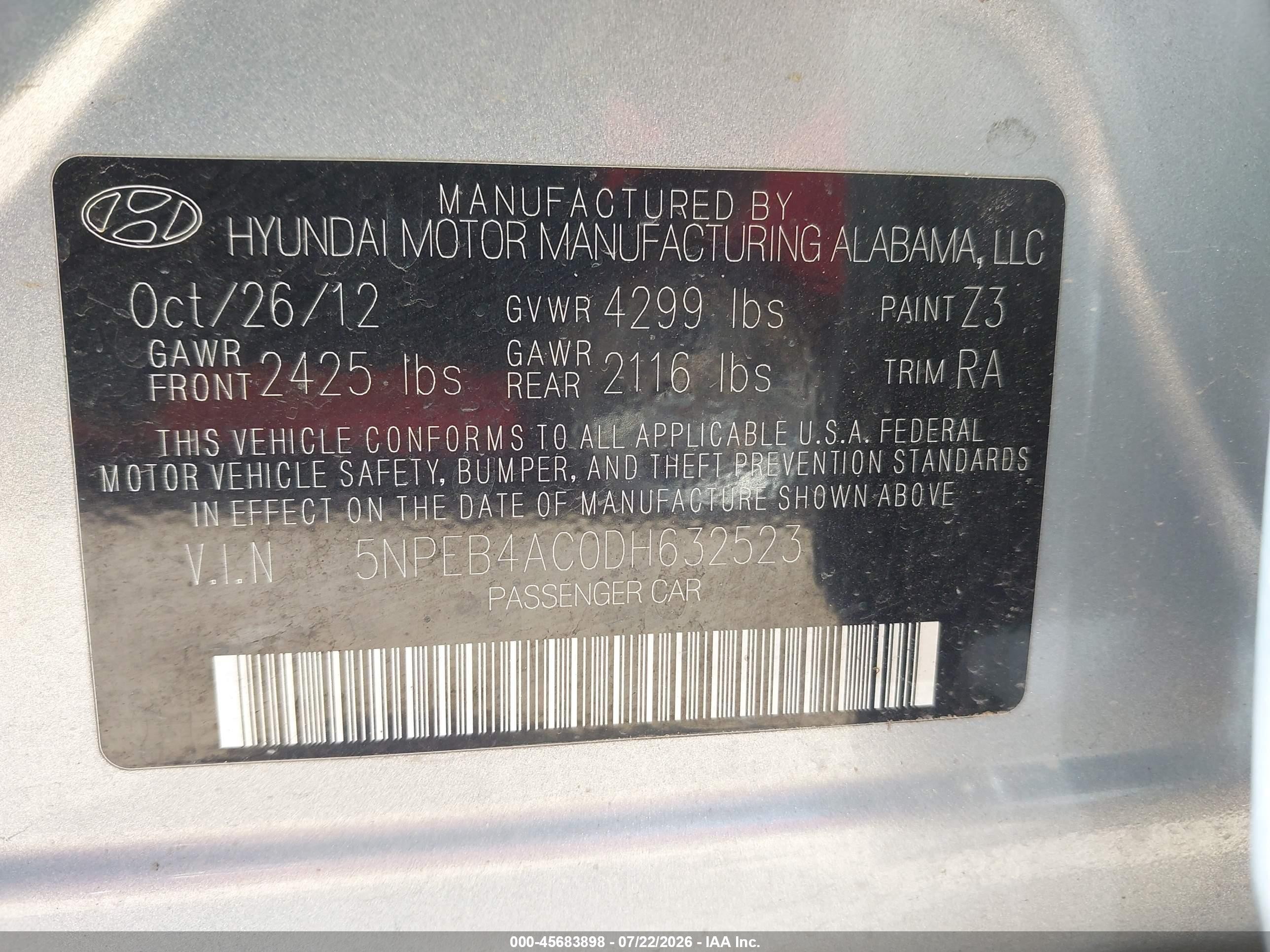 2013 Hyundai Sonata Gls Silver vin: 5NPEB4AC0DH632523