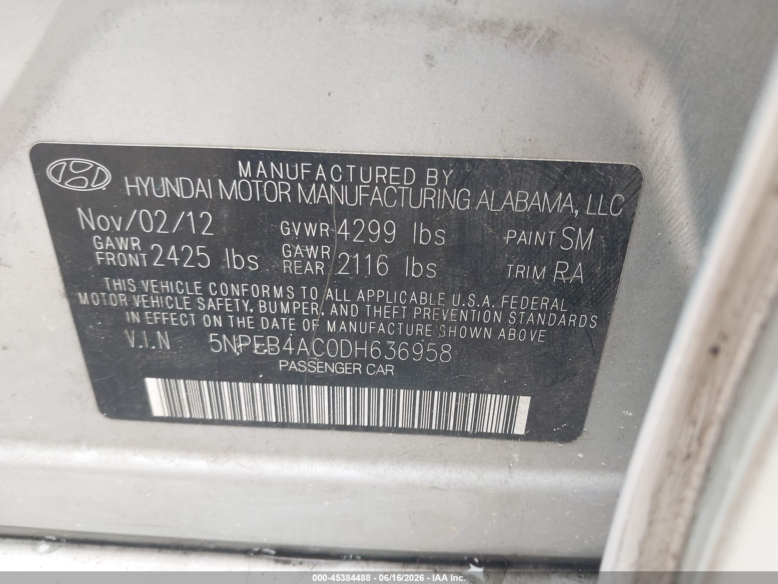 2013 Hyundai Sonata Gls Silver vin: 5NPEB4AC0DH636958