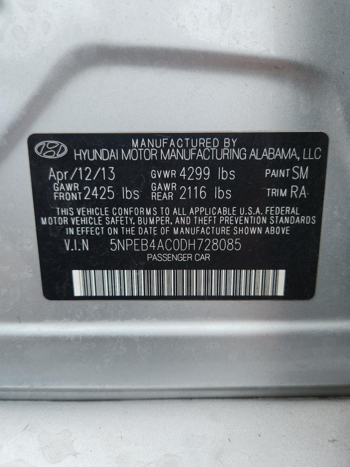 2013 Hyundai Sonata Gls Gray vin: 5NPEB4AC0DH728085