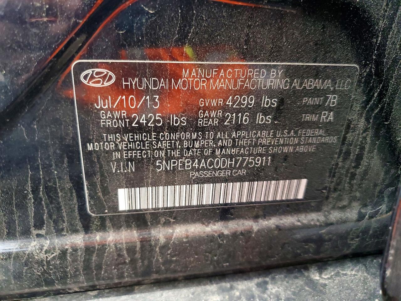2013 Hyundai Sonata Gls Black vin: 5NPEB4AC0DH775911