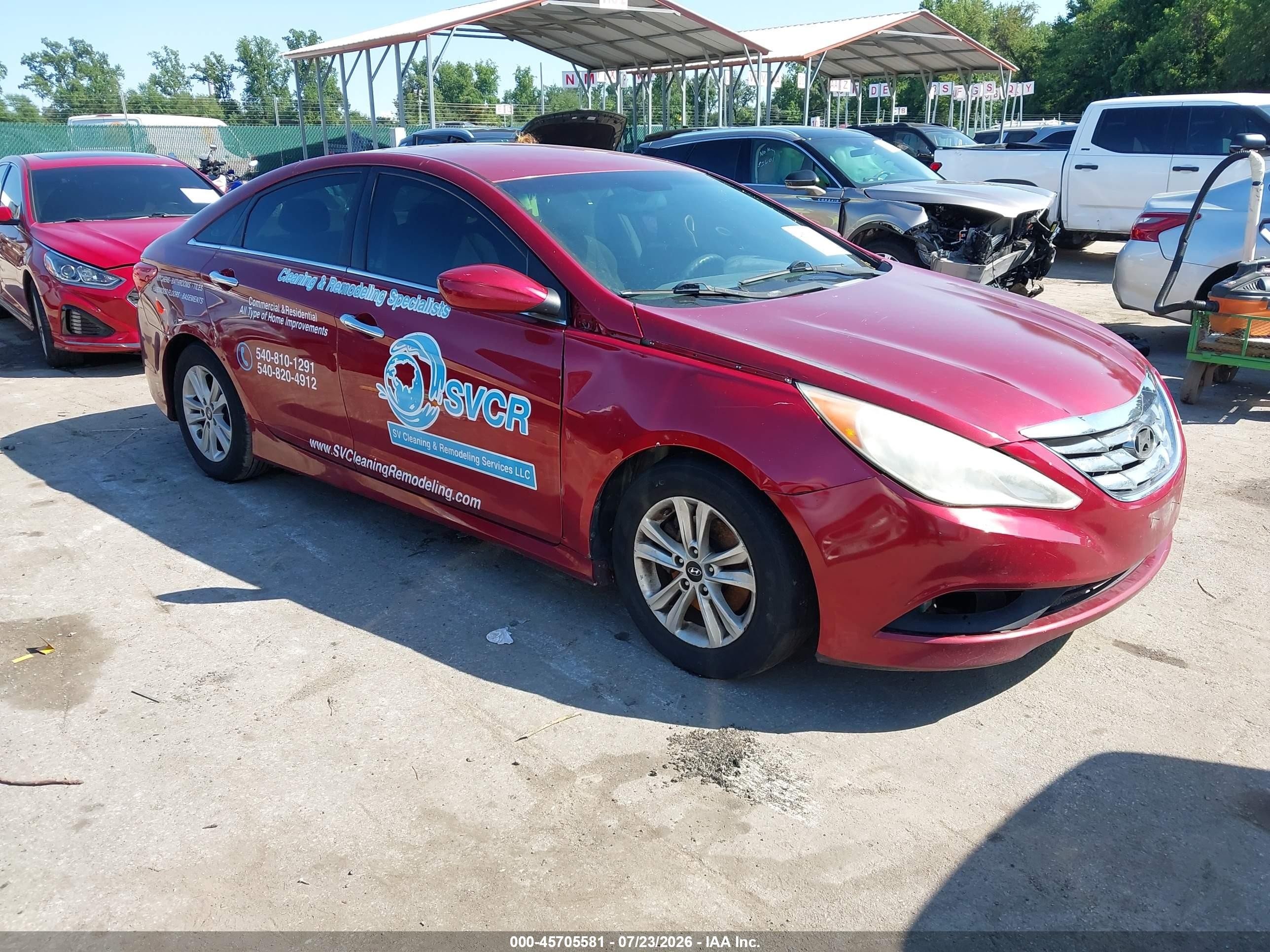 2014 Hyundai Sonata Gls Red vin: 5NPEB4AC0EH843206
