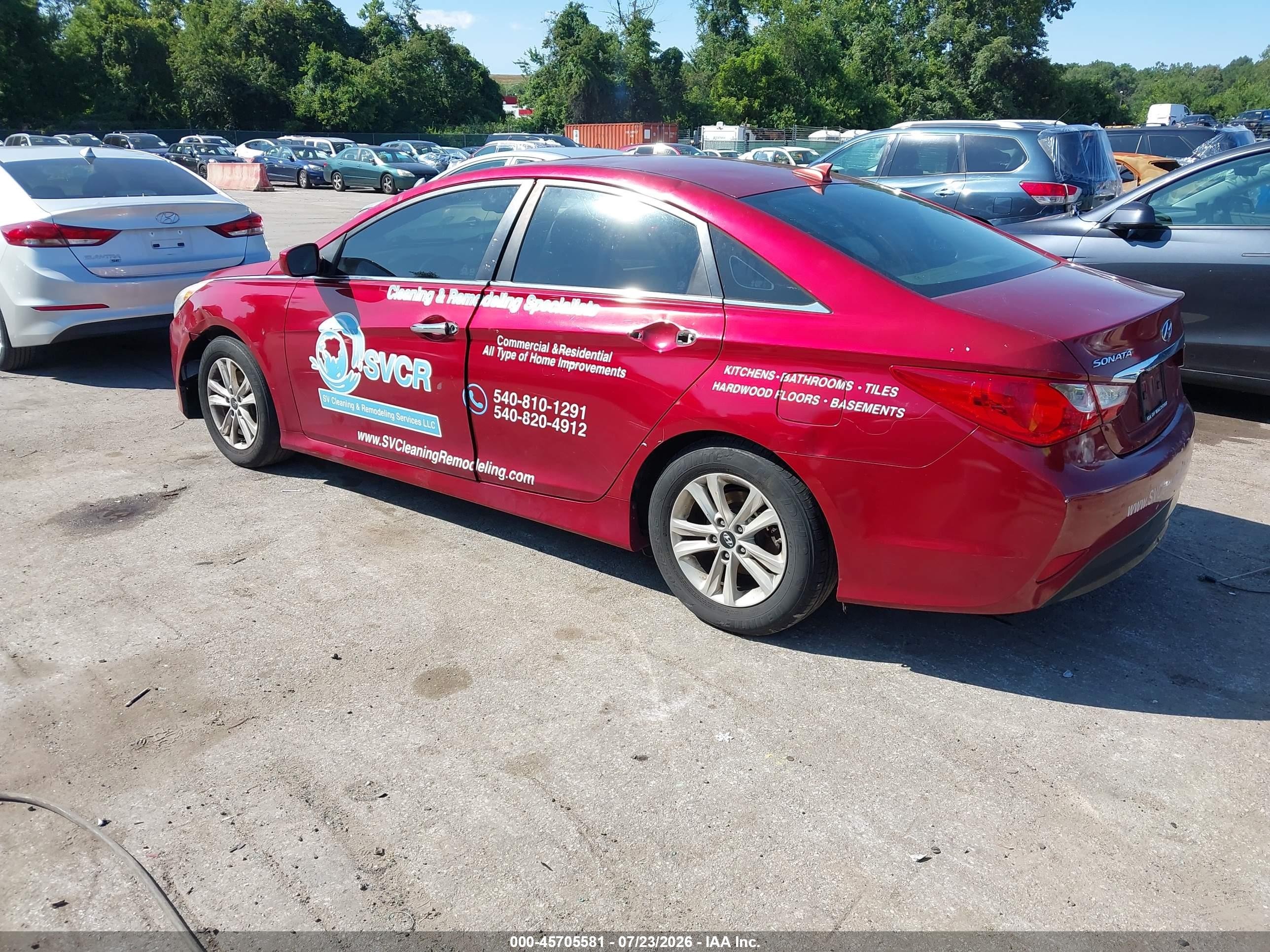 2014 Hyundai Sonata Gls Red vin: 5NPEB4AC0EH843206