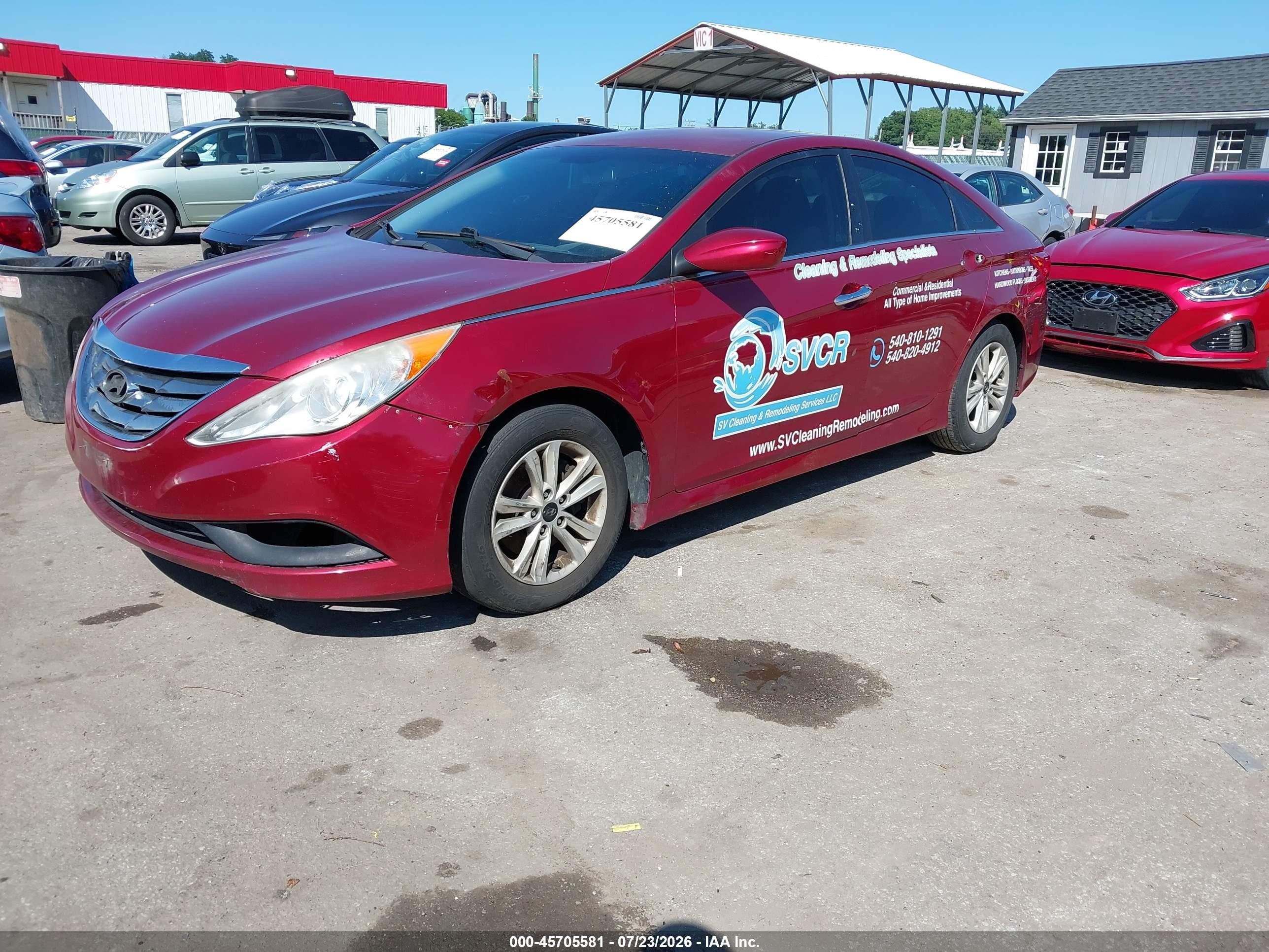 2014 Hyundai Sonata Gls Red vin: 5NPEB4AC0EH843206