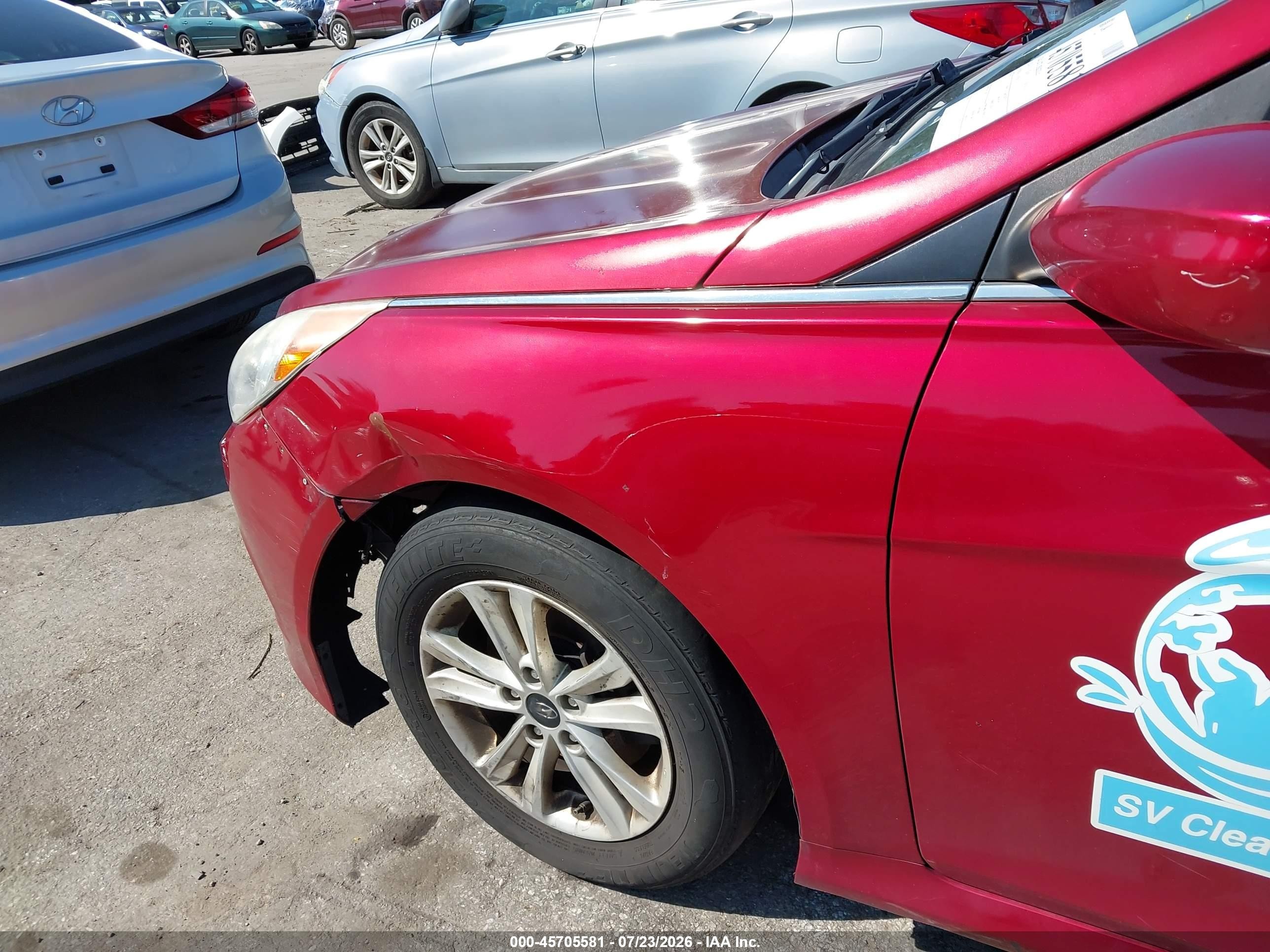 2014 Hyundai Sonata Gls Red vin: 5NPEB4AC0EH843206