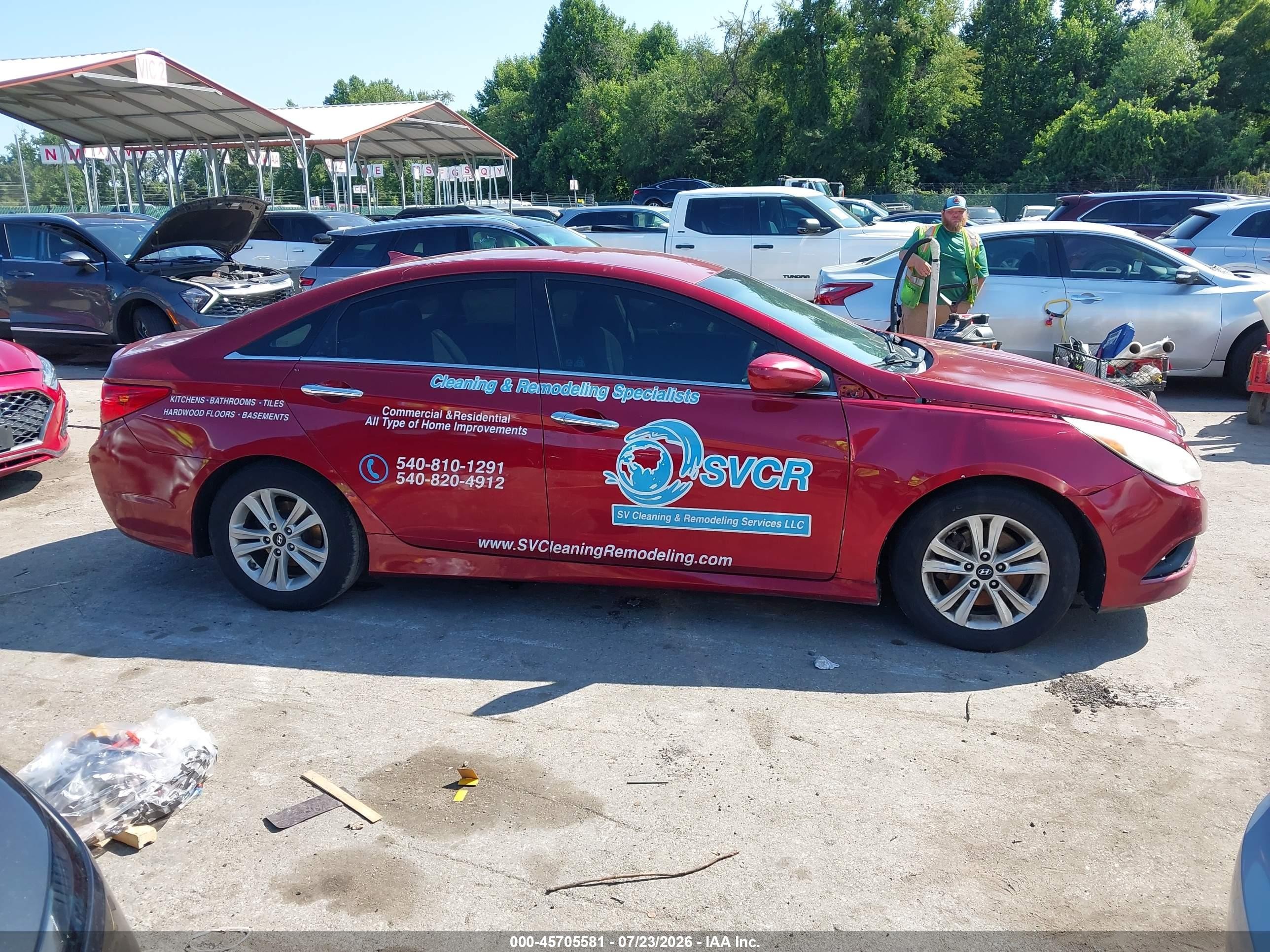 2014 Hyundai Sonata Gls Red vin: 5NPEB4AC0EH843206