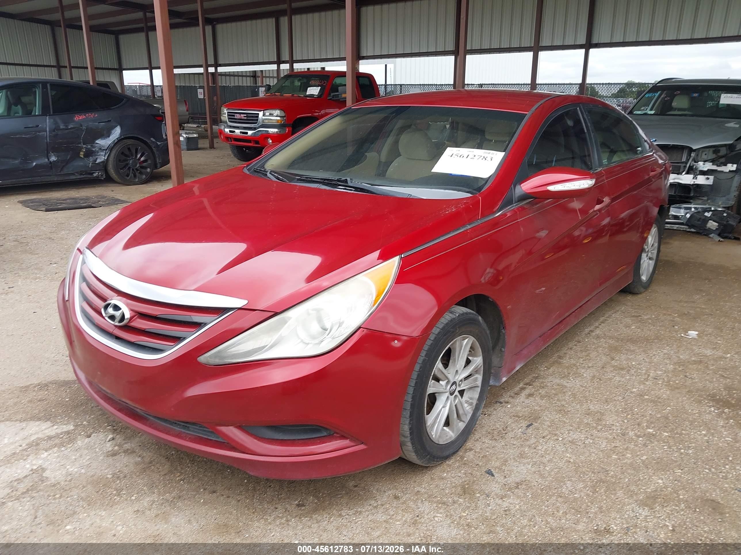 2014 Hyundai Sonata Gls Red vin: 5NPEB4AC0EH844646