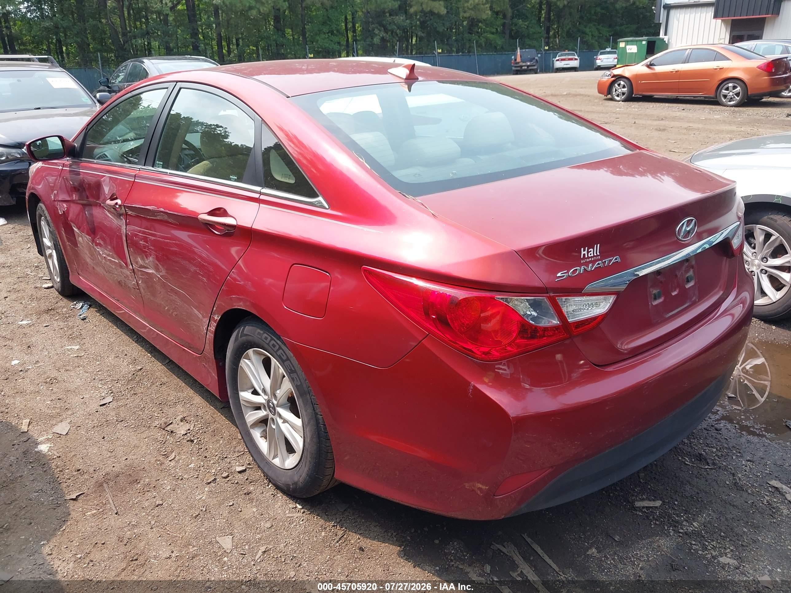 2014 Hyundai Sonata Gls Red vin: 5NPEB4AC0EH890557