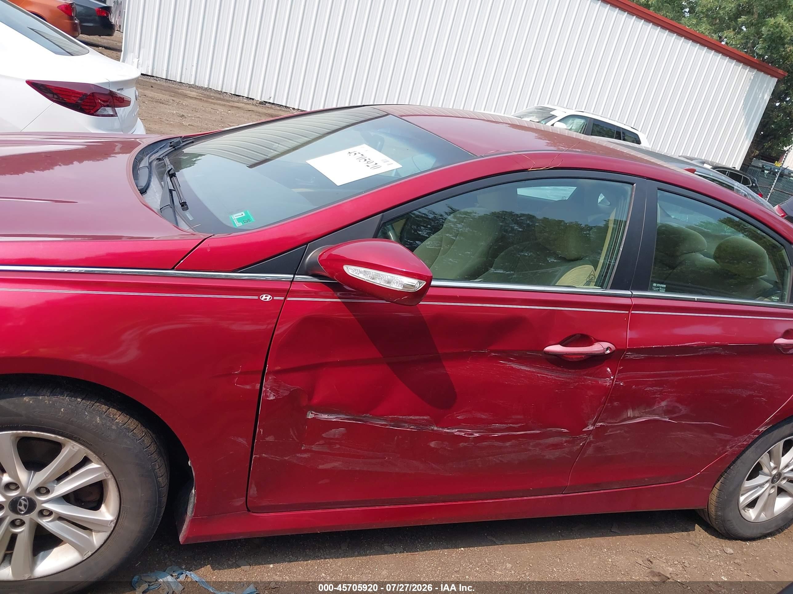 2014 Hyundai Sonata Gls Red vin: 5NPEB4AC0EH890557