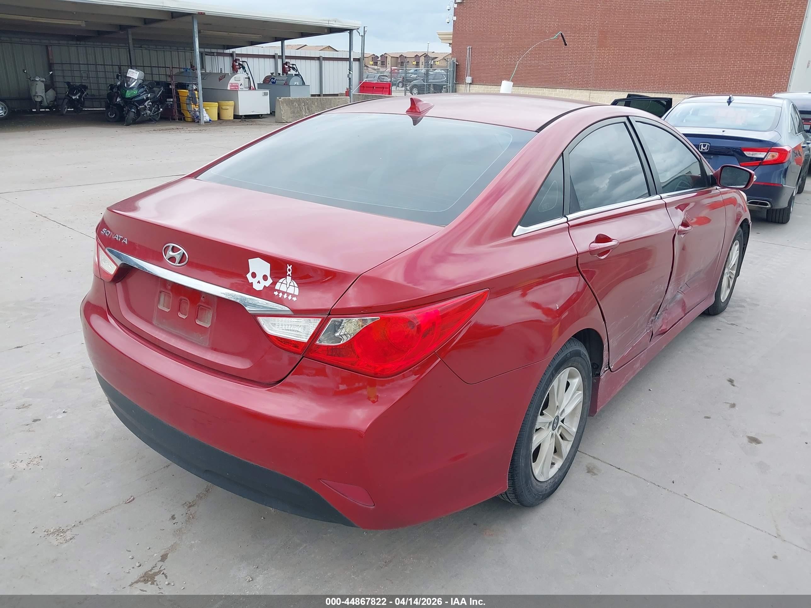 2014 Hyundai Sonata Gls Красный vin: 5NPEB4AC0EH891126