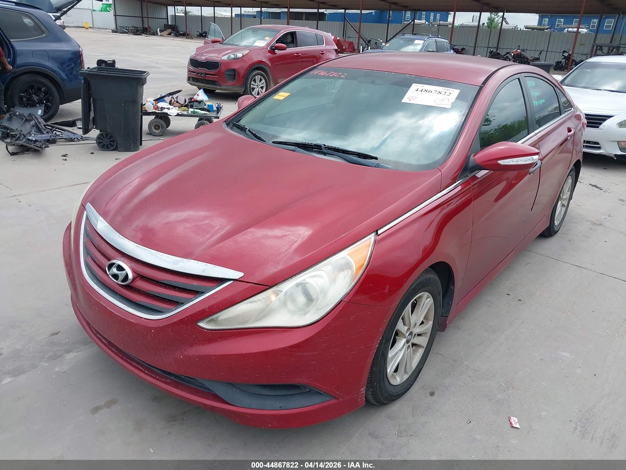 2014 Hyundai Sonata Gls Красный vin: 5NPEB4AC0EH891126