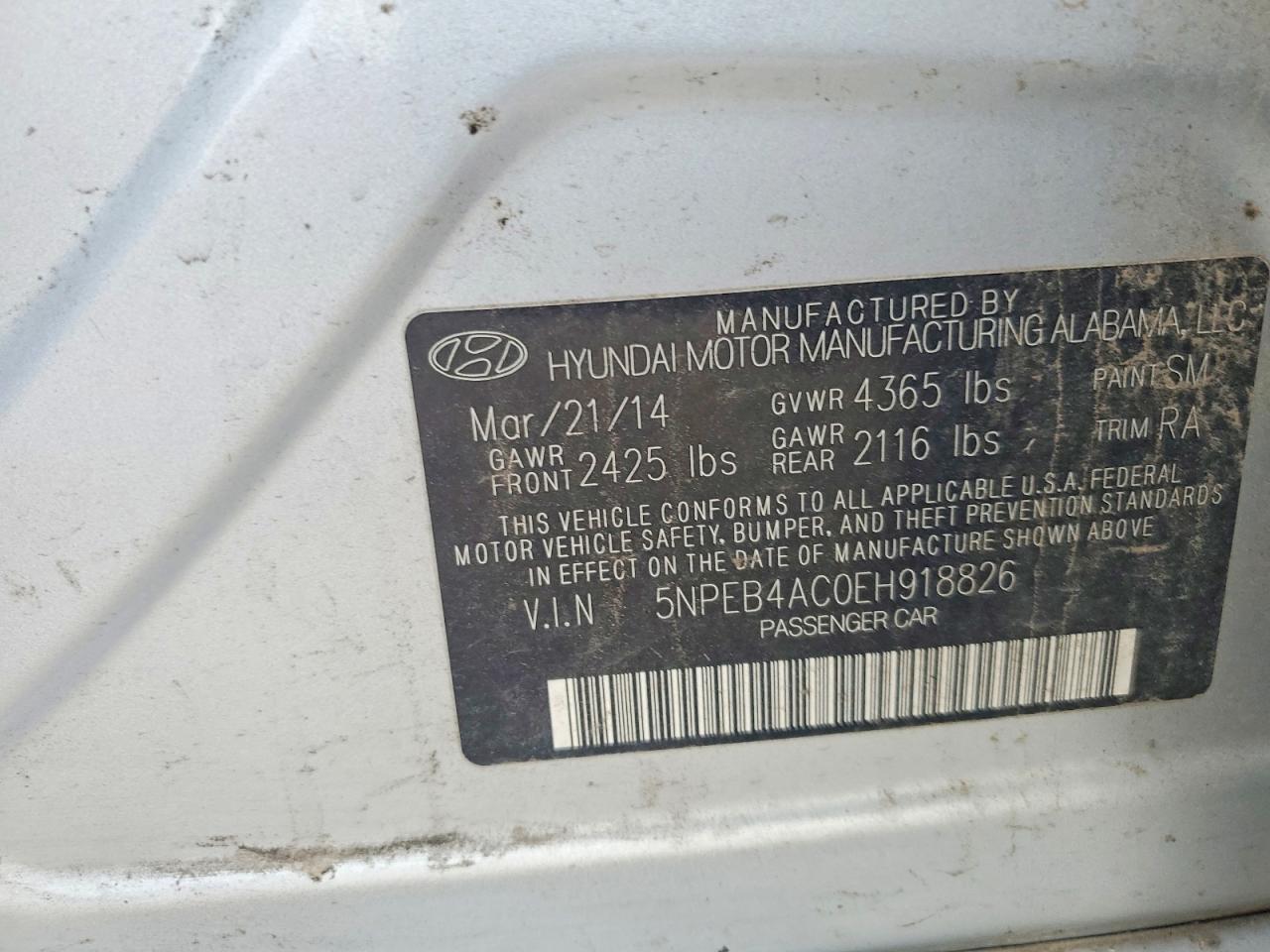 2014 Hyundai Sonata Gls Серебряный vin: 5NPEB4AC0EH918826