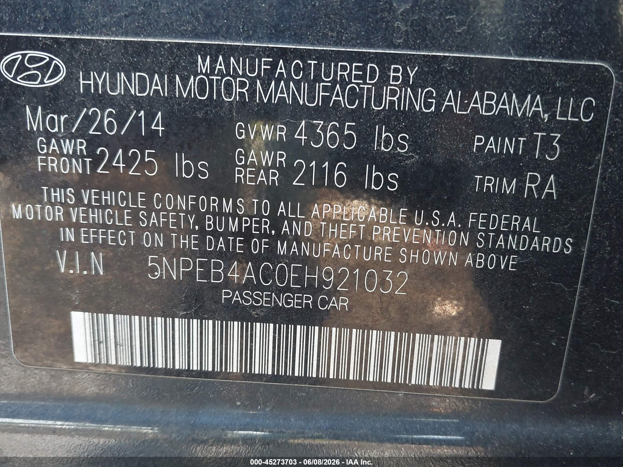 2014 Hyundai Sonata Gls Navy vin: 5NPEB4AC0EH921032