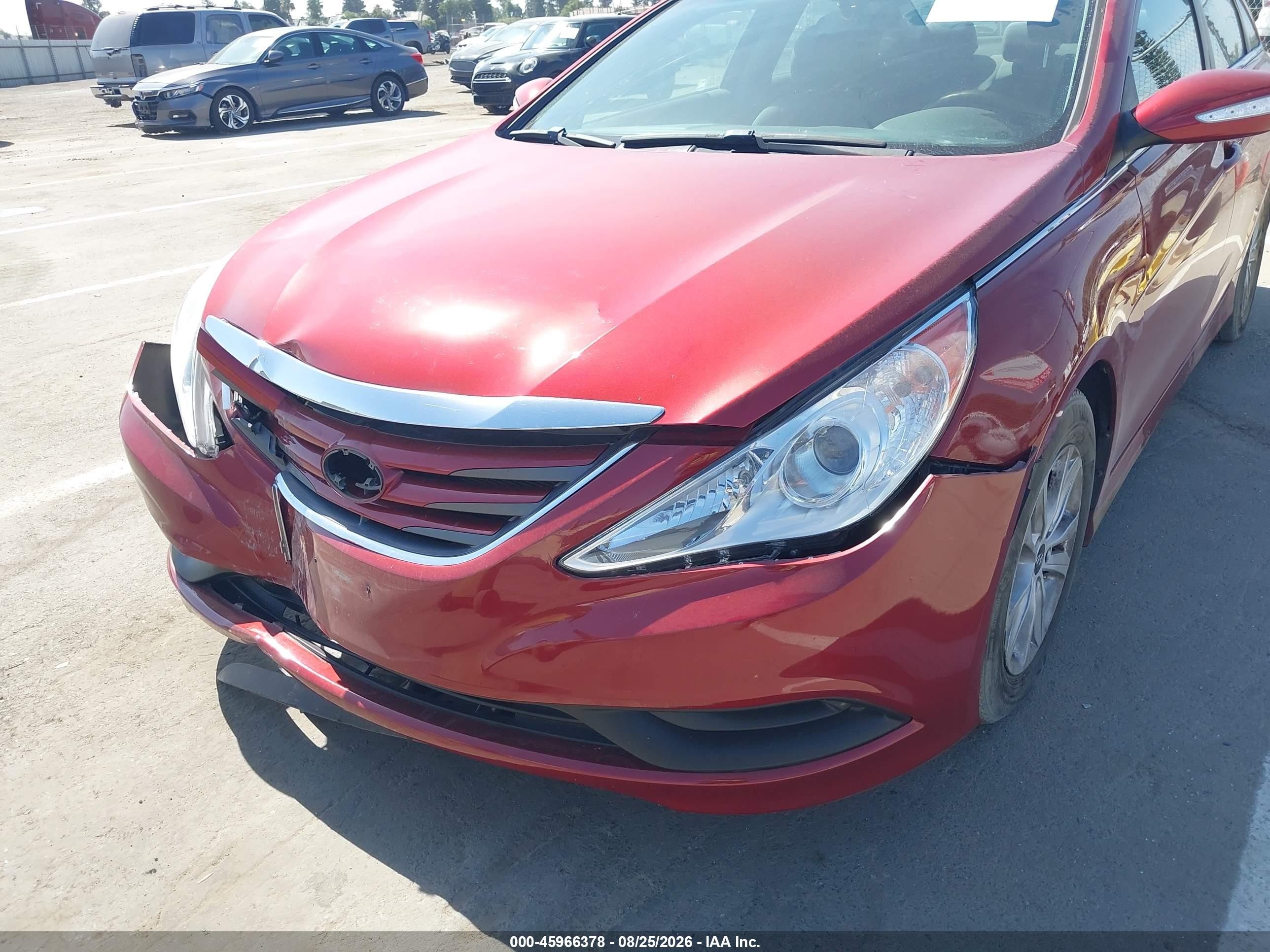 2014 Hyundai Sonata Gls Red vin: 5NPEB4AC0EH945797