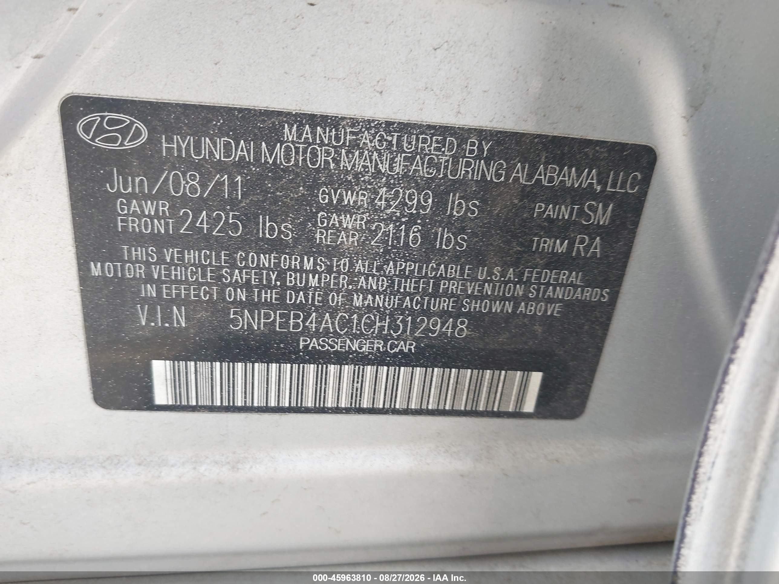 2012 Hyundai Sonata Gls Silver vin: 5NPEB4AC1CH312948