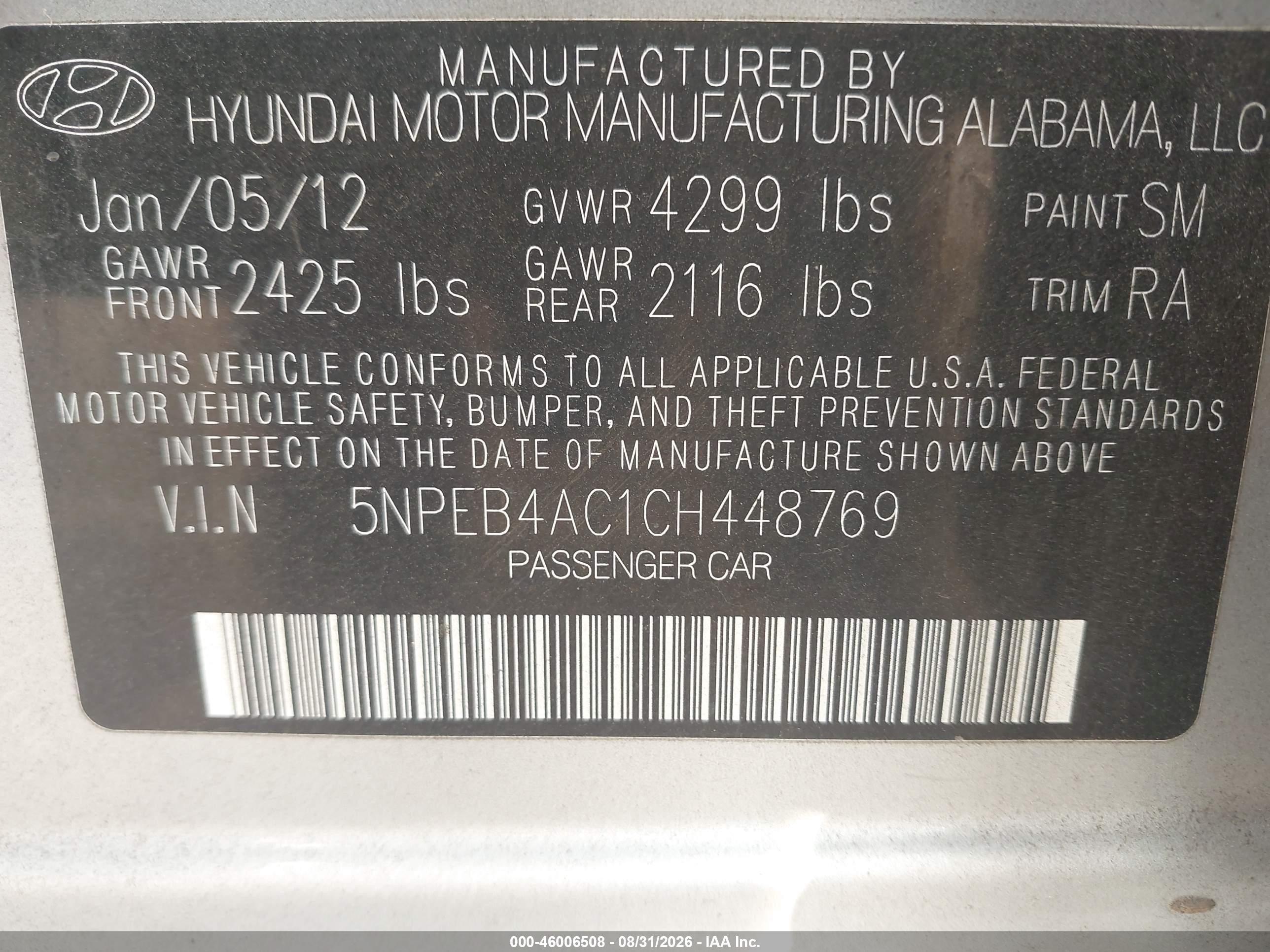2012 Hyundai Sonata Gls Silver vin: 5NPEB4AC1CH448769