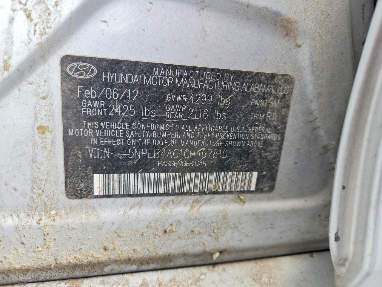 2012 Hyundai Sonata Gls Silver vin: 5NPEB4AC1CH467810
