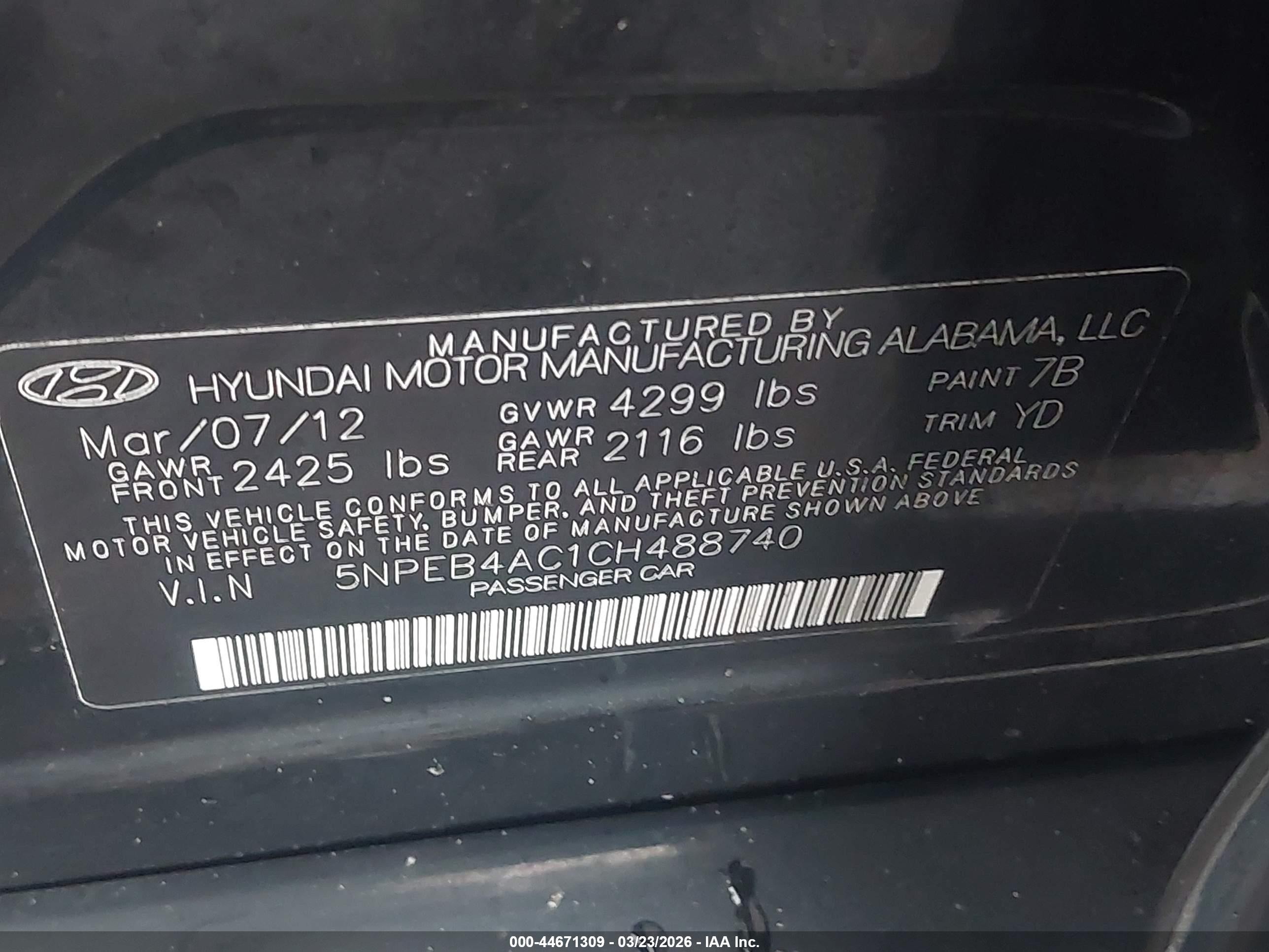 2012 Hyundai Sonata Gls Black vin: 5NPEB4AC1CH488740