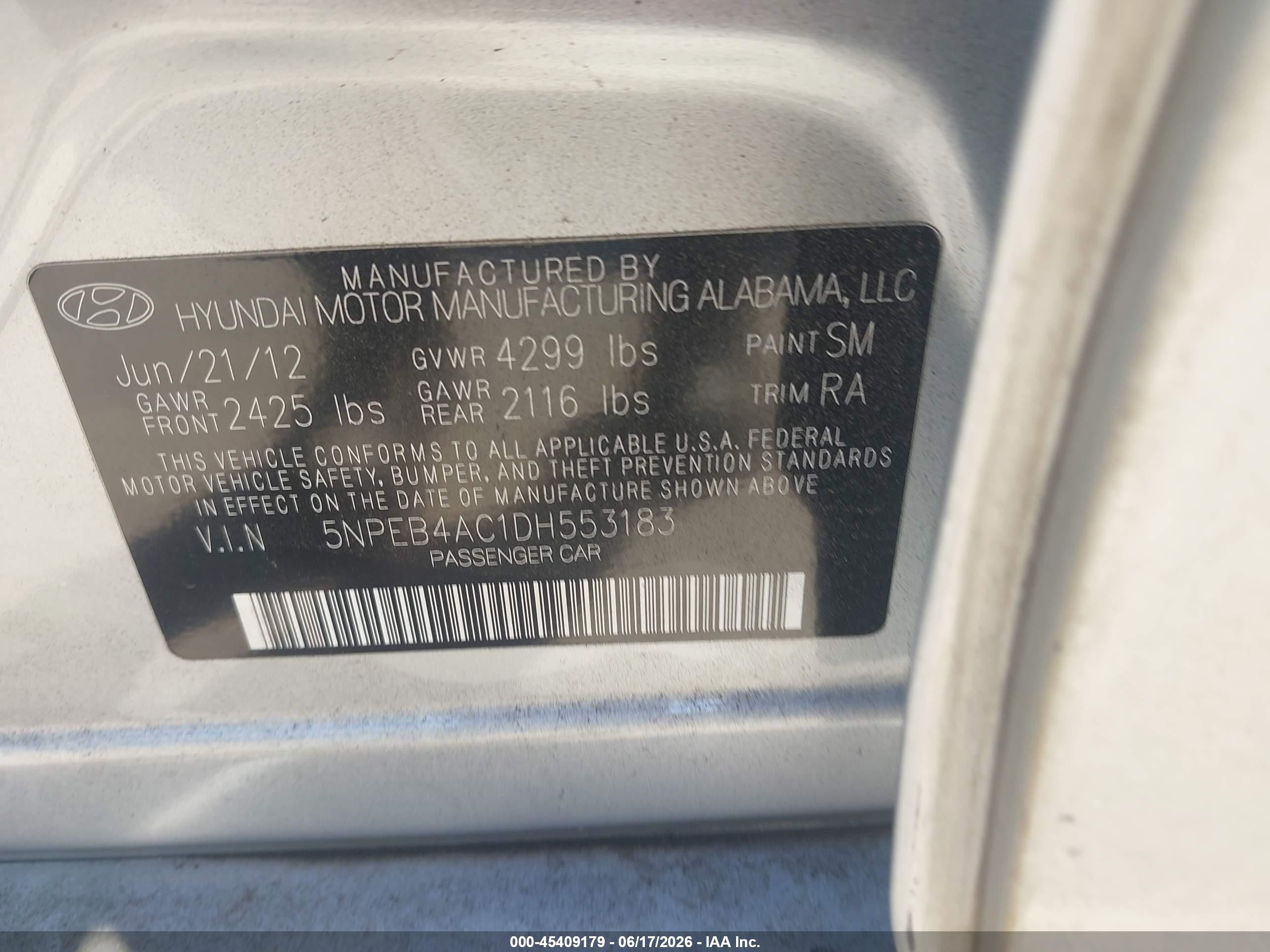 2013 Hyundai Sonata Gls Silver vin: 5NPEB4AC1DH553183