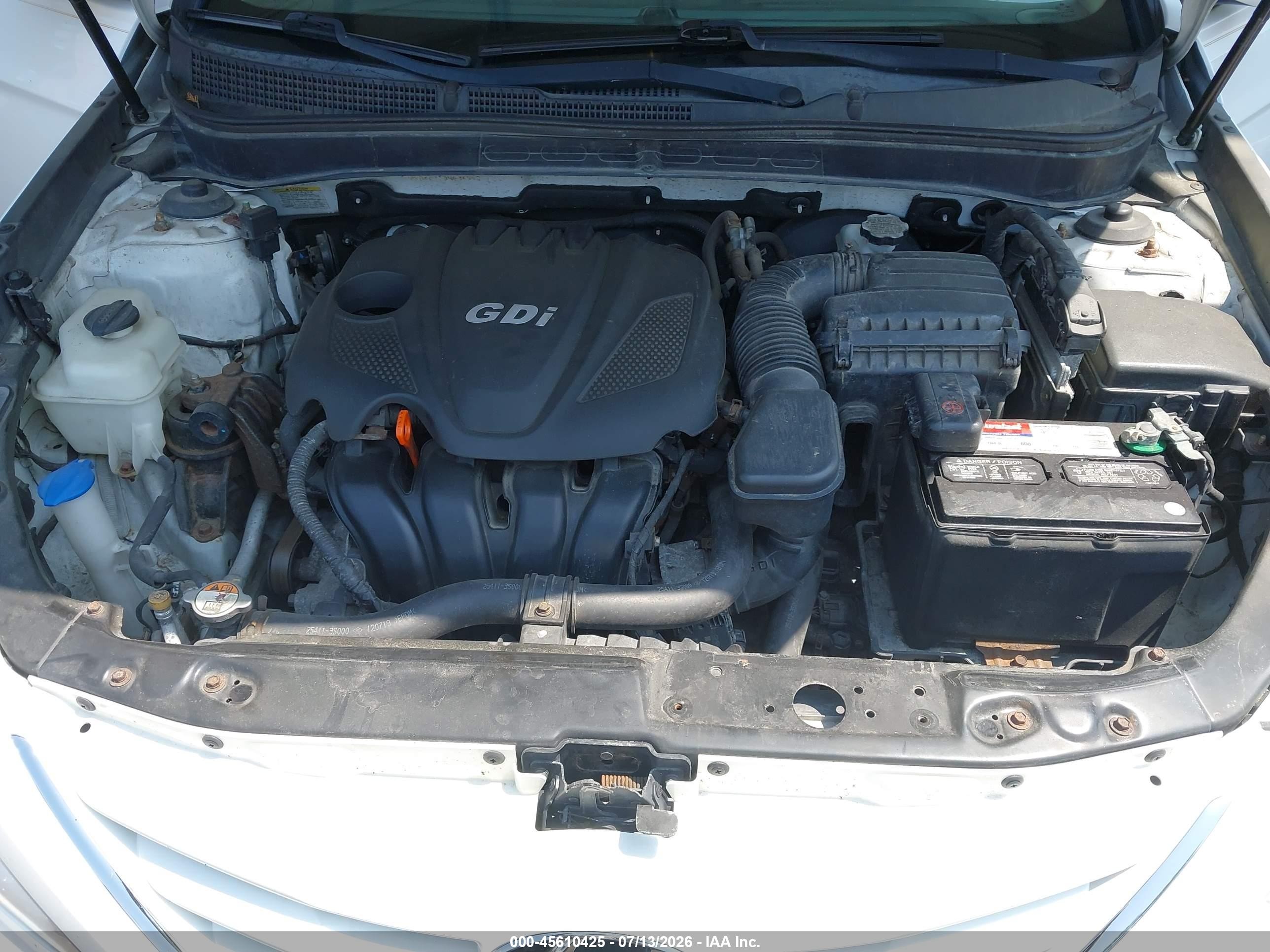 2013 Hyundai Sonata Gls White vin: 5NPEB4AC1DH604942