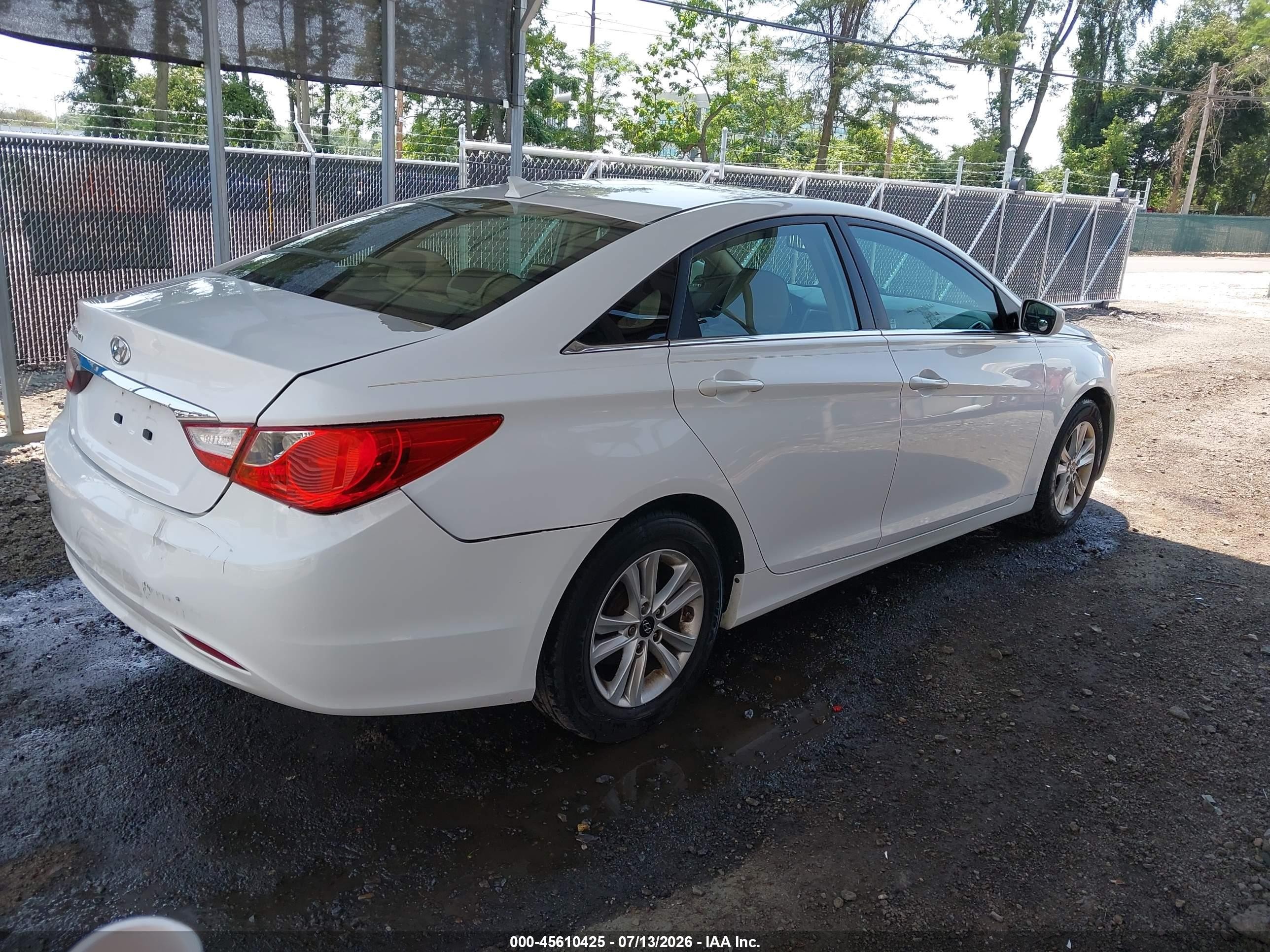 2013 Hyundai Sonata Gls White vin: 5NPEB4AC1DH604942