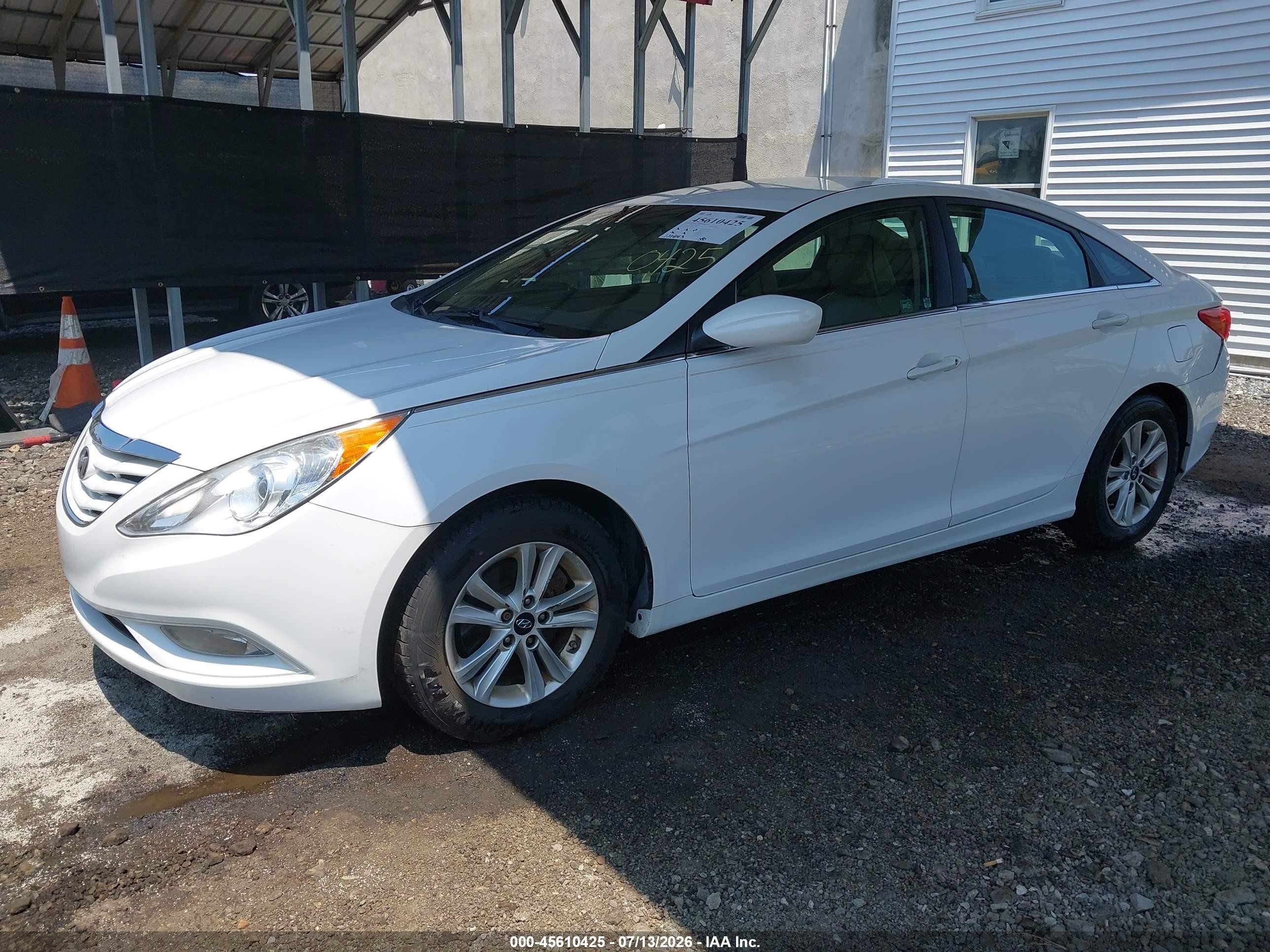 2013 Hyundai Sonata Gls White vin: 5NPEB4AC1DH604942